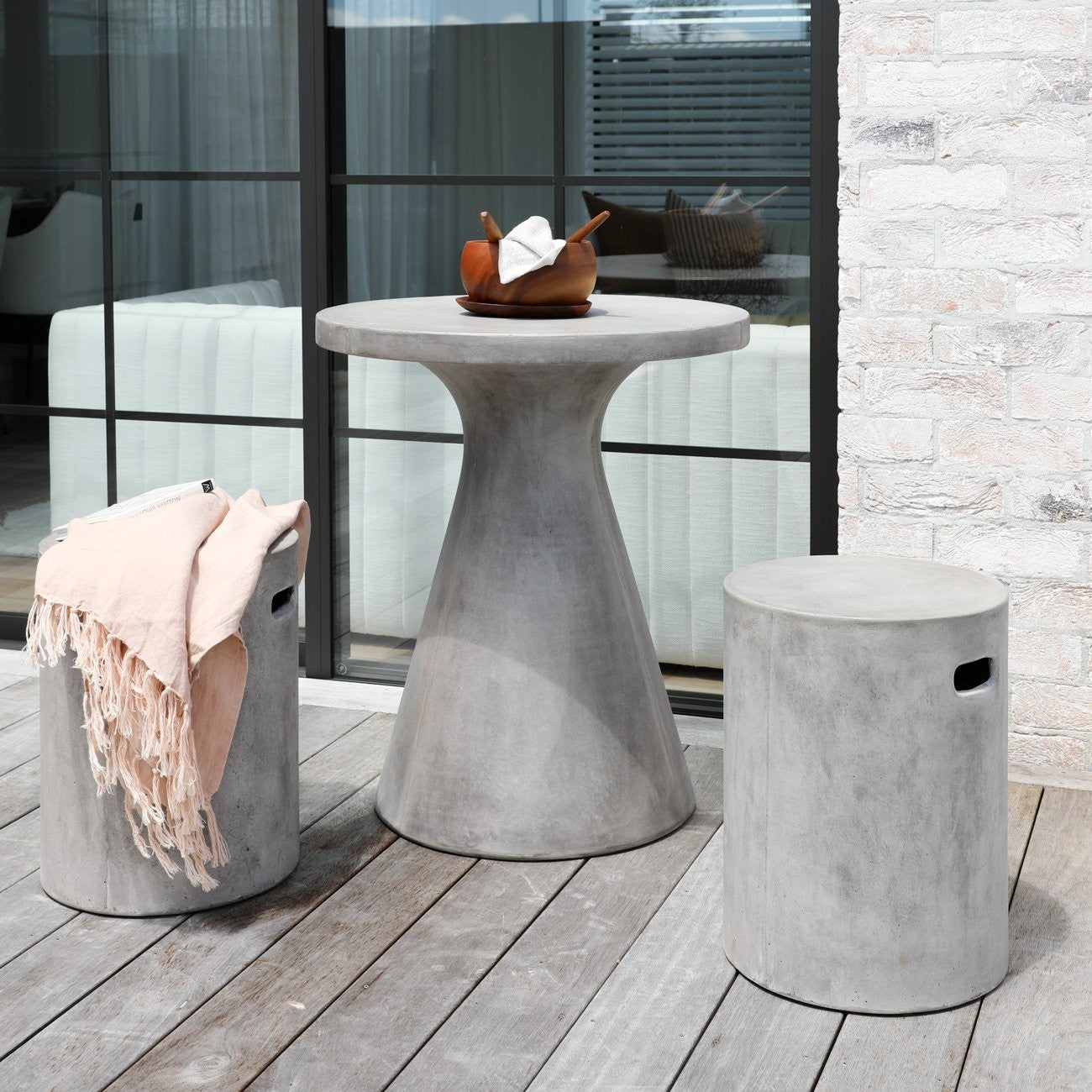 11560 Corfu Concrete Pedestal Dining Table Grey Sq