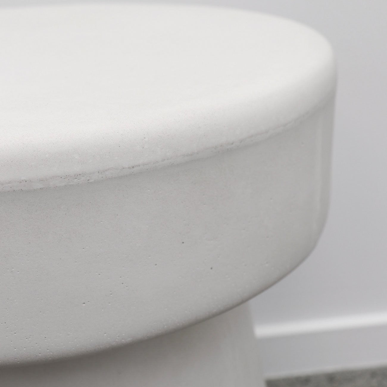 Mushroom Concrete Stool/ Side Table White