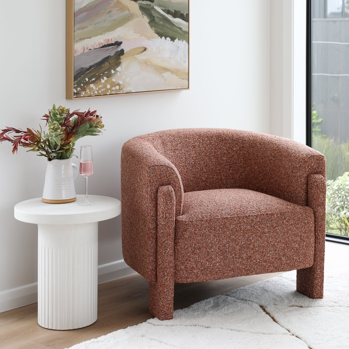 Kelston Armchair - Rust