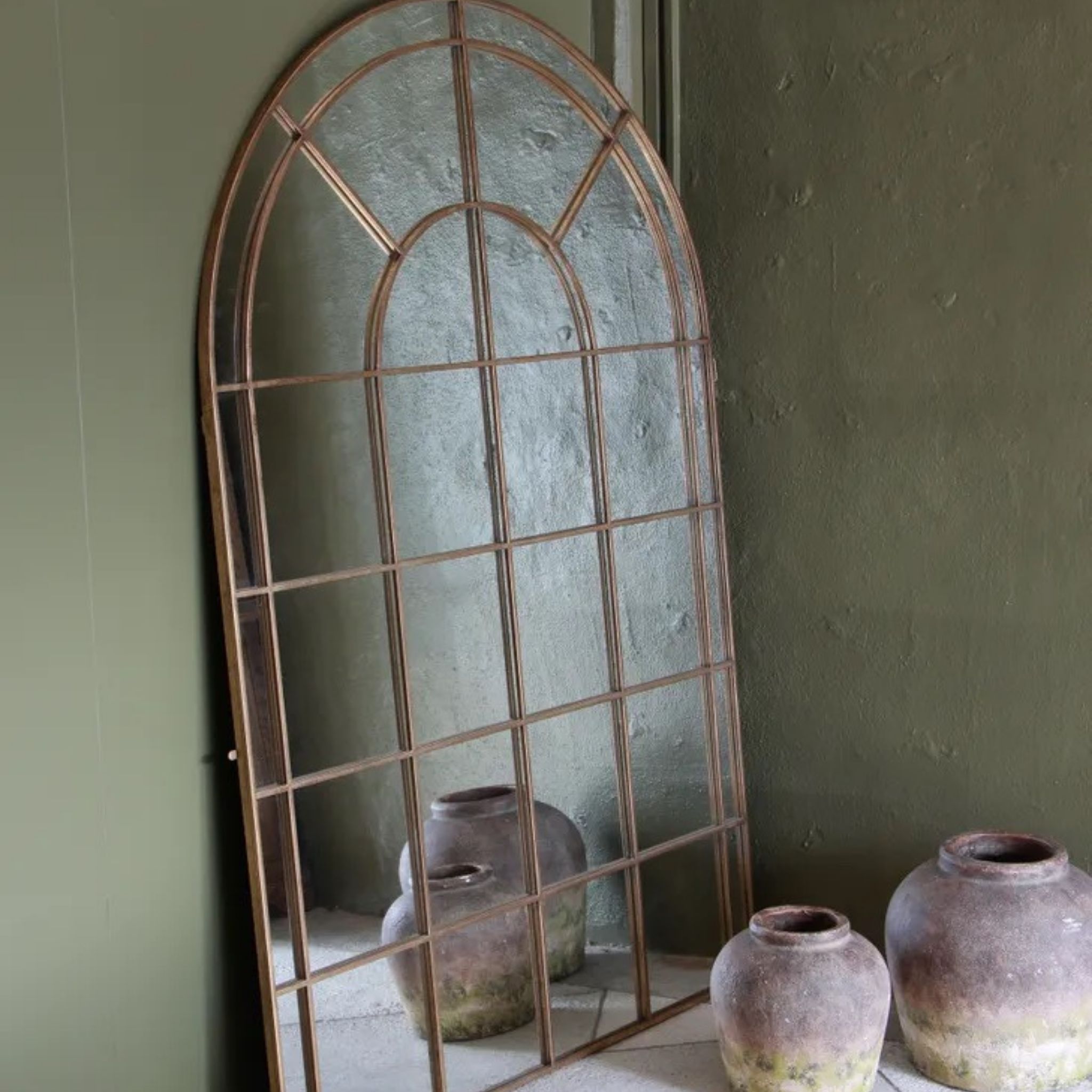 Ava Gold Framed Iron Mirror