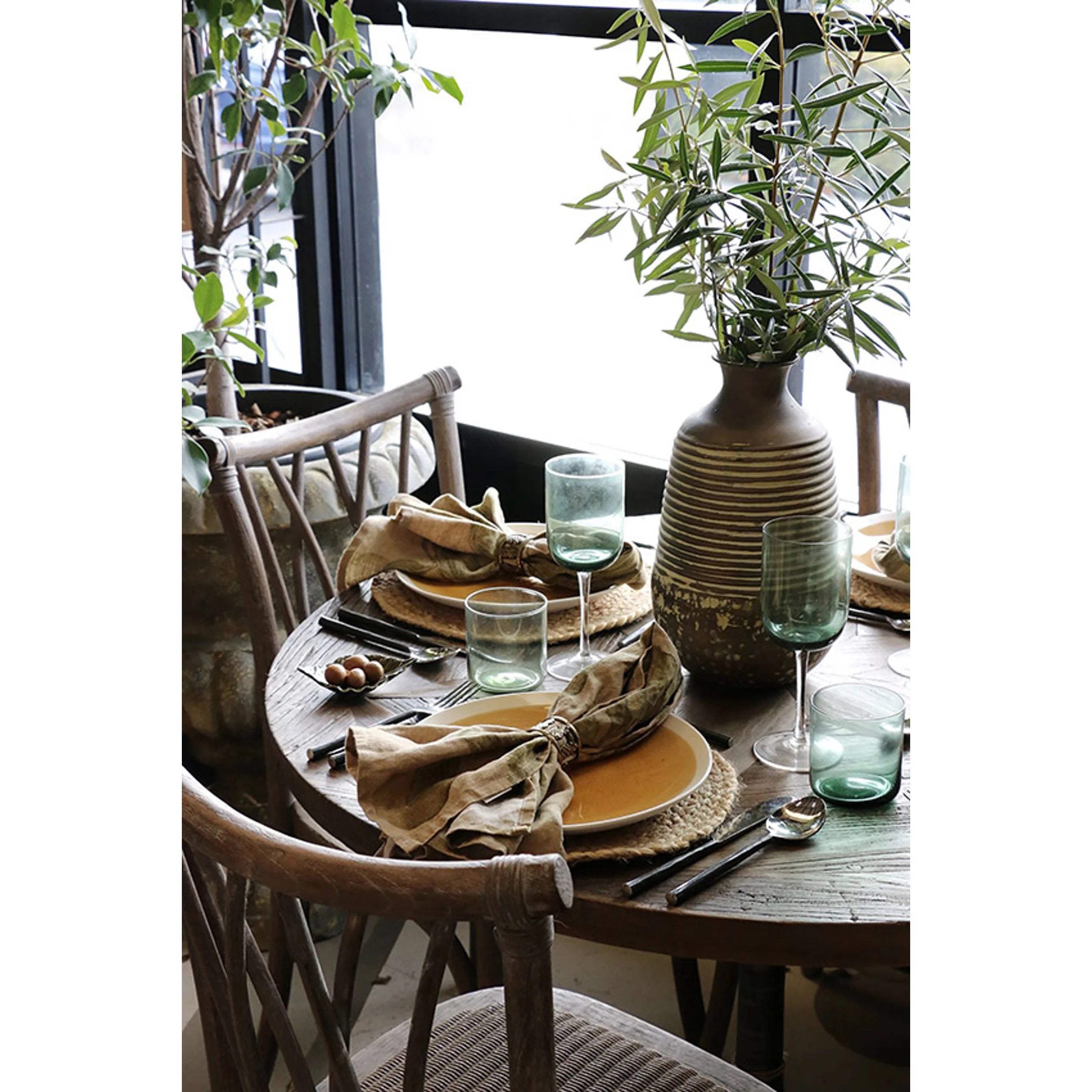 Cumberland Round Parquet Dining Table - Elm