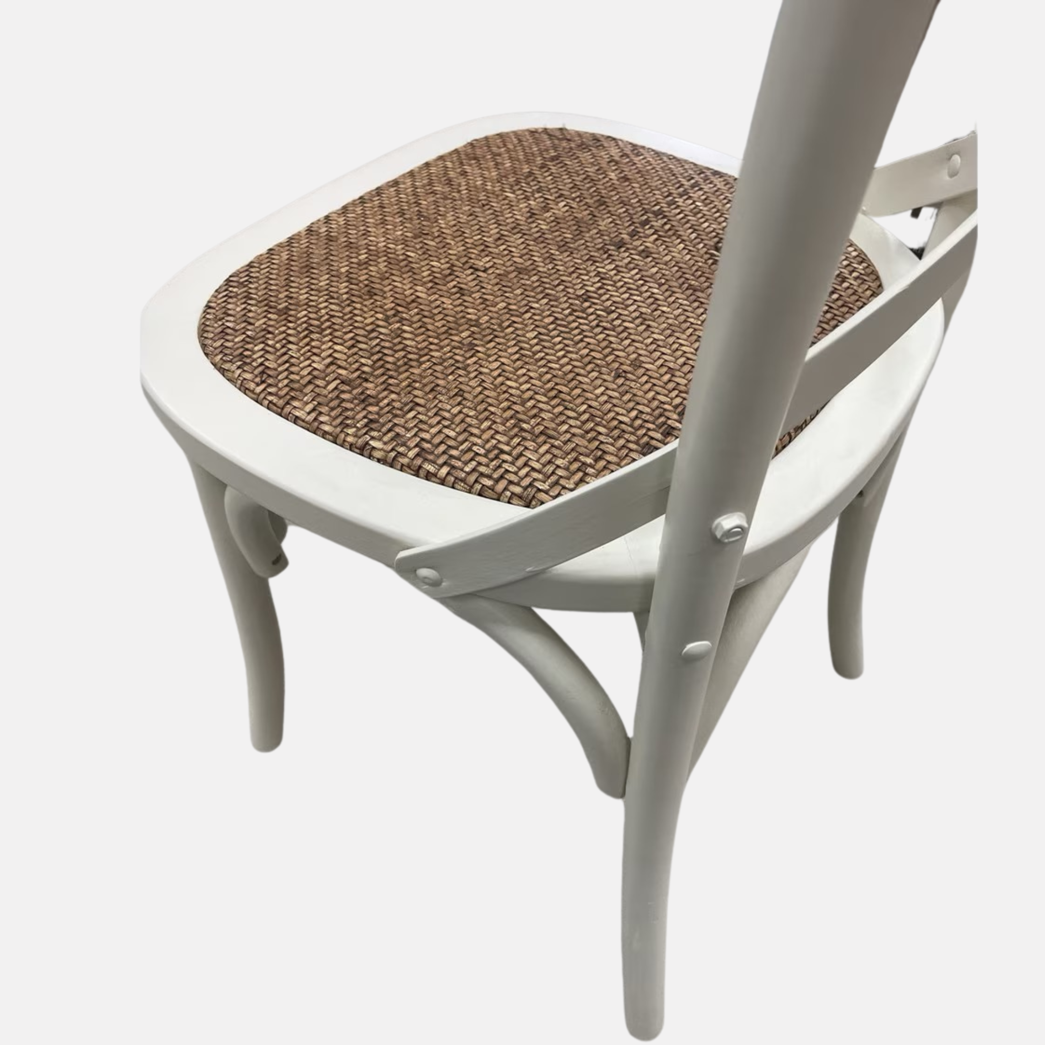 Cross Back Dining Chair - White