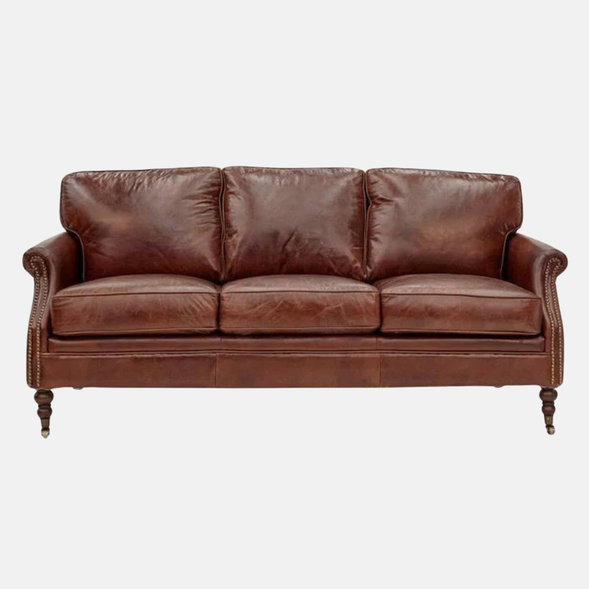 Lancaster Leather 3 Seater Sofa - Vintage Cigar