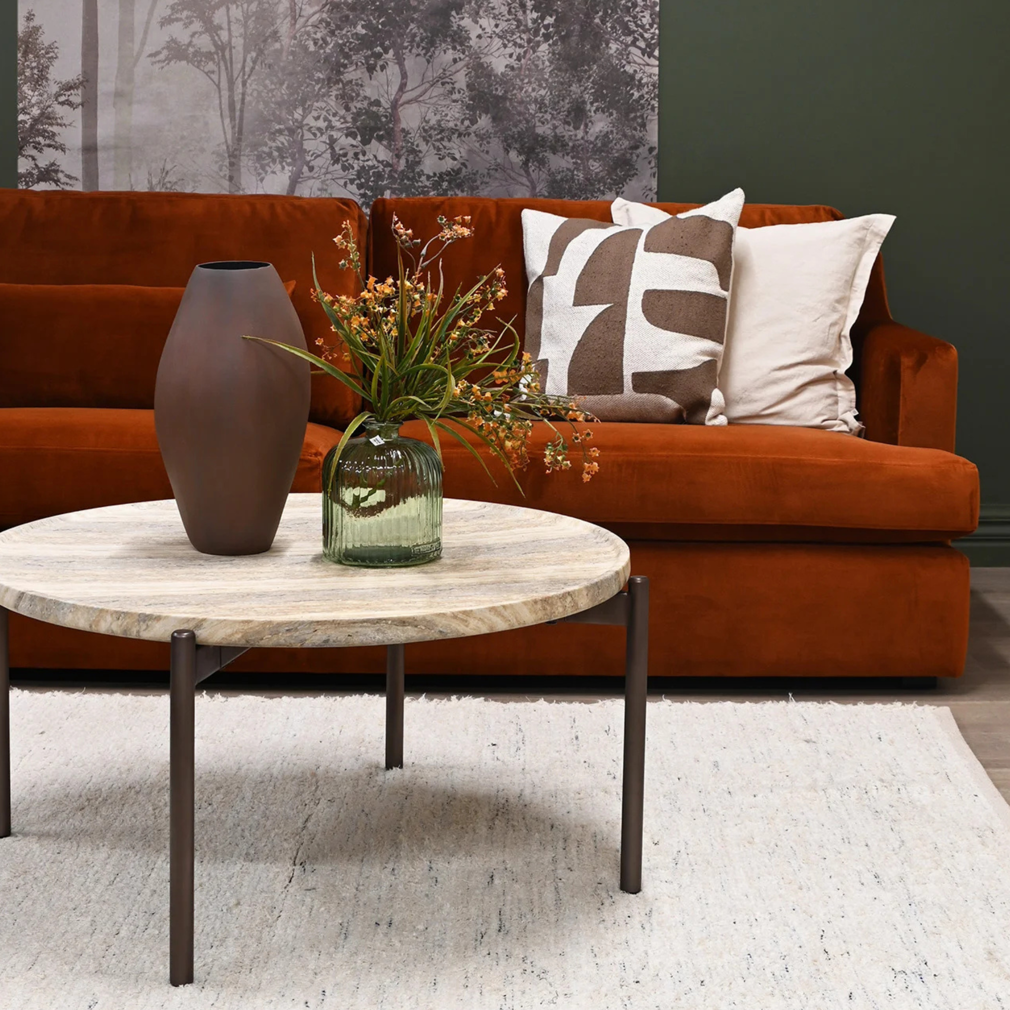 Rhys Sofa - Rust Velvet