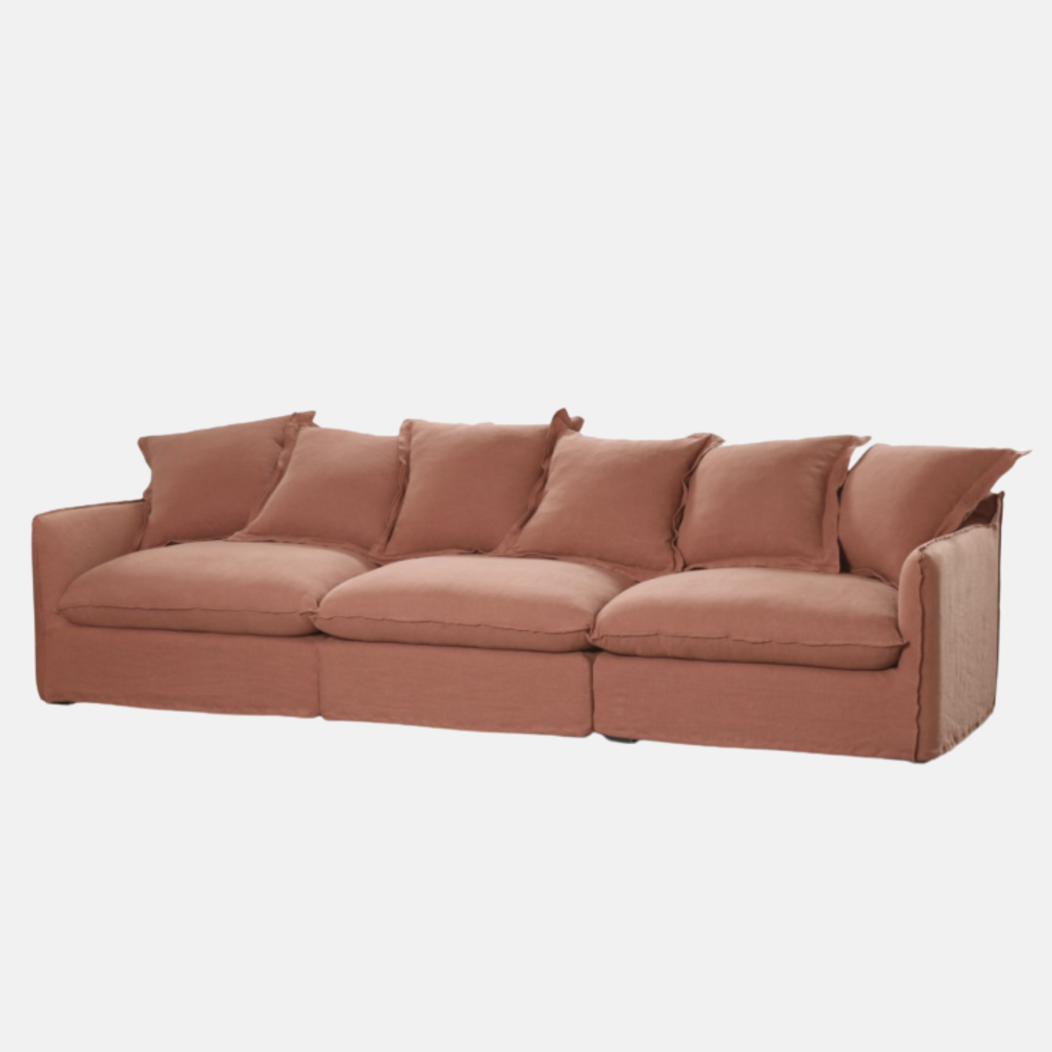 Dream Sofa 3.5 Seater - Washed Paprika Linen
