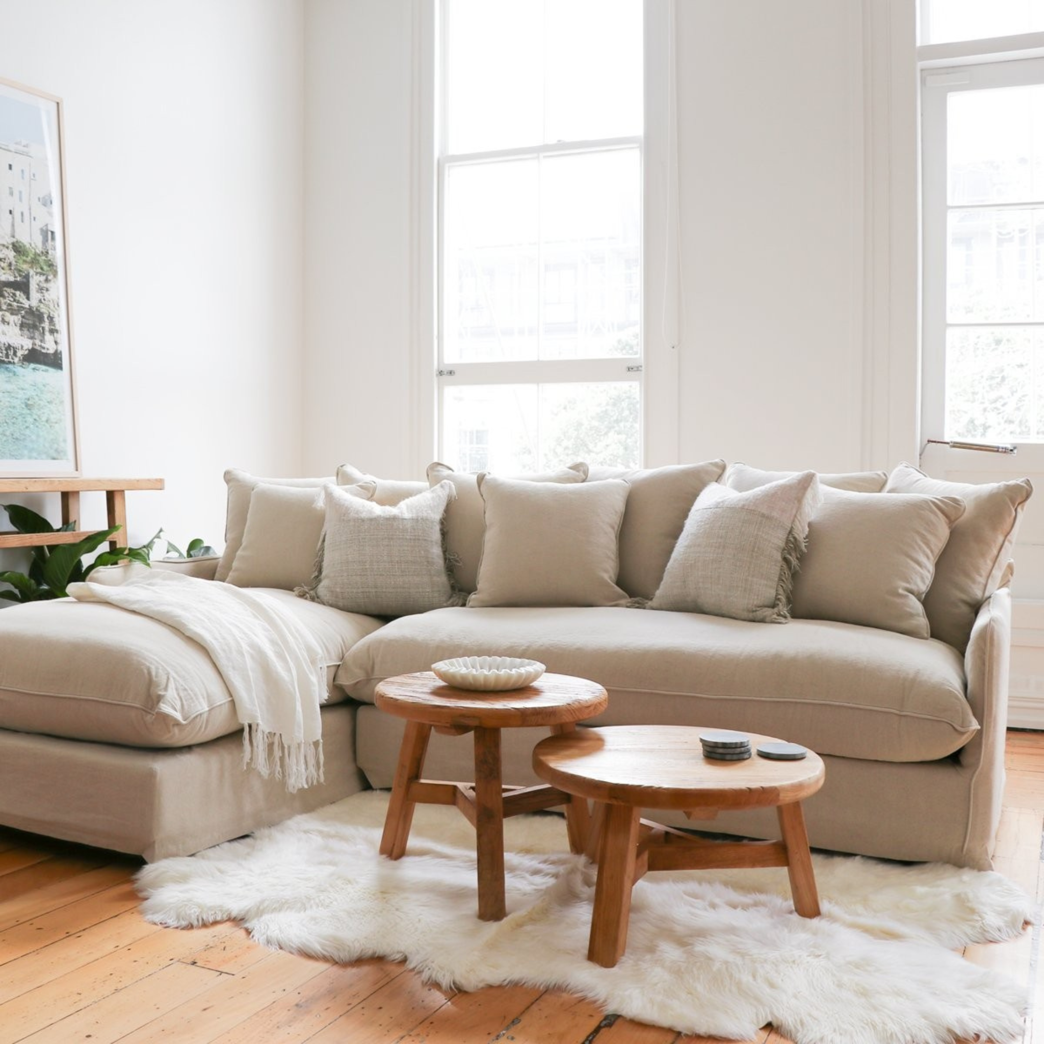 Lotus Modular Left Hand Sofa - Oatmeal