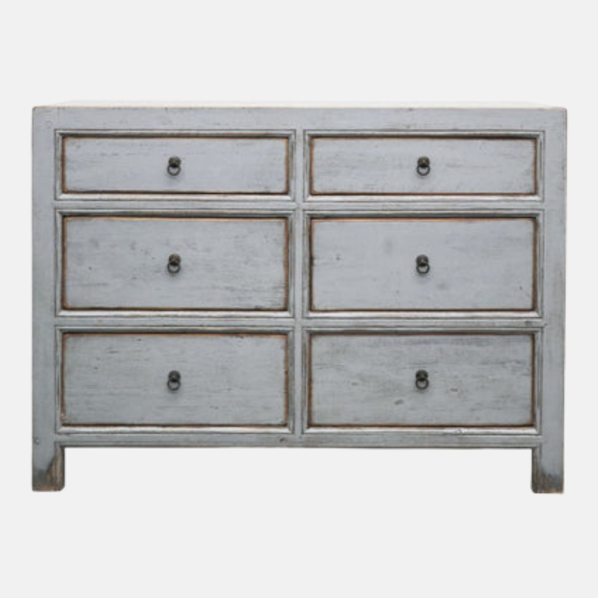 Oriental Dresser 6 Drawer - Vintage Grey