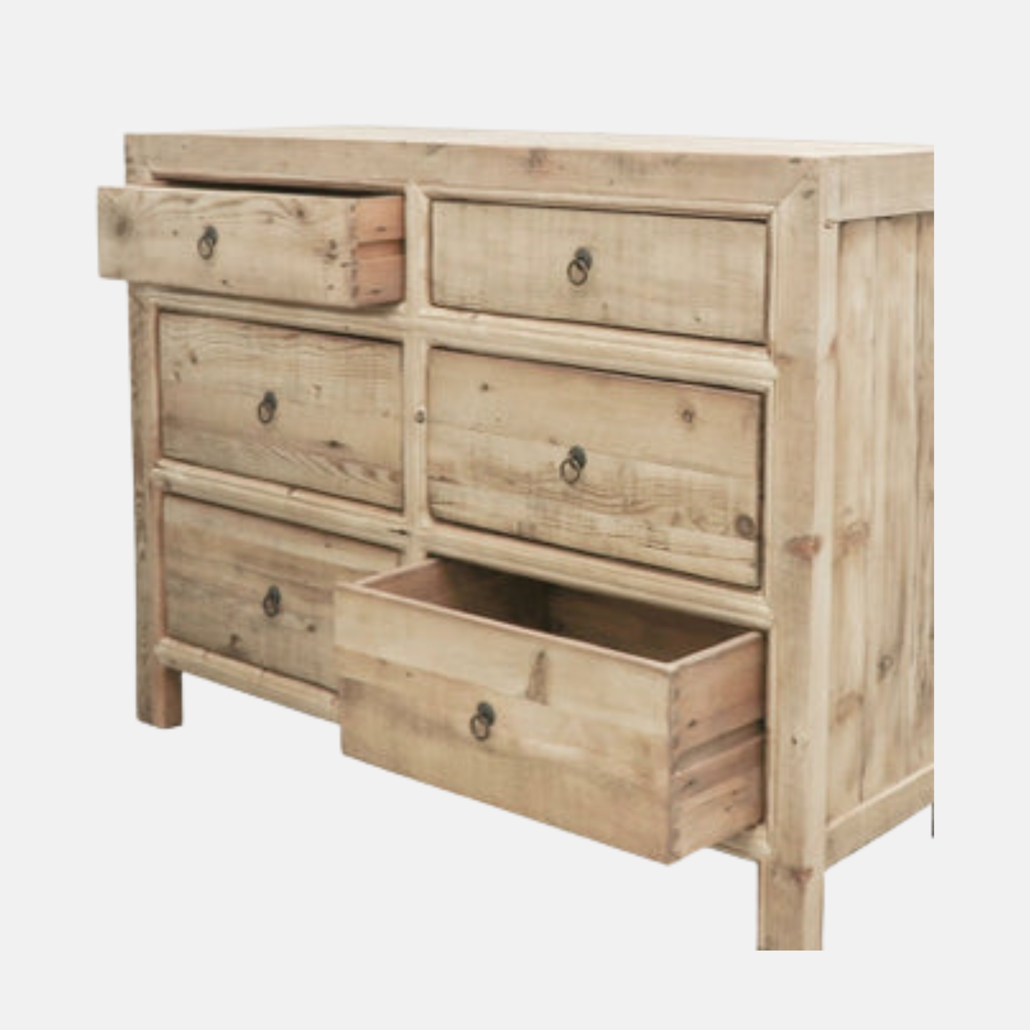 Oriental Dresser 6 Drawer - Natural