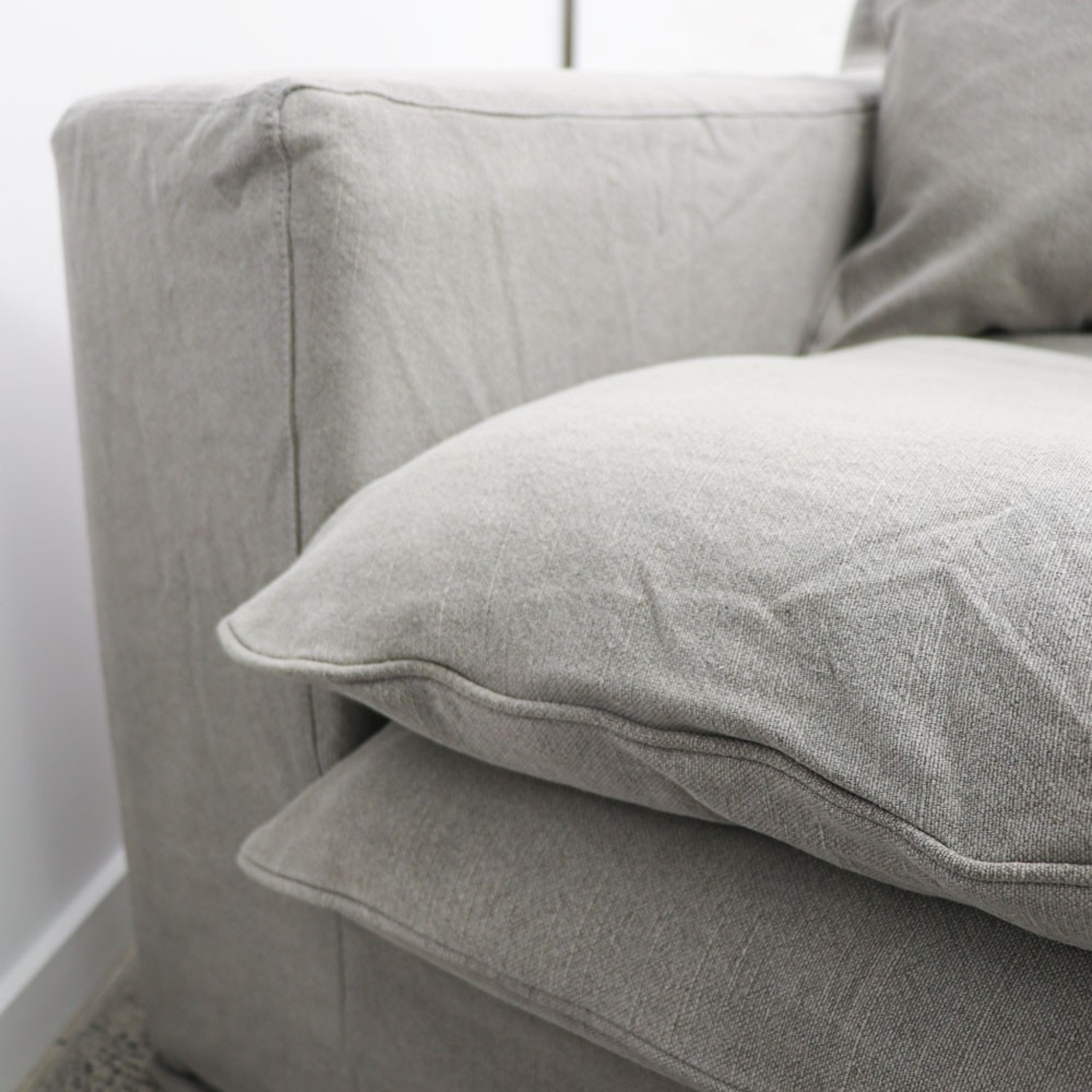 Kelly 3 Seater Slip Cover Sofa - Grey