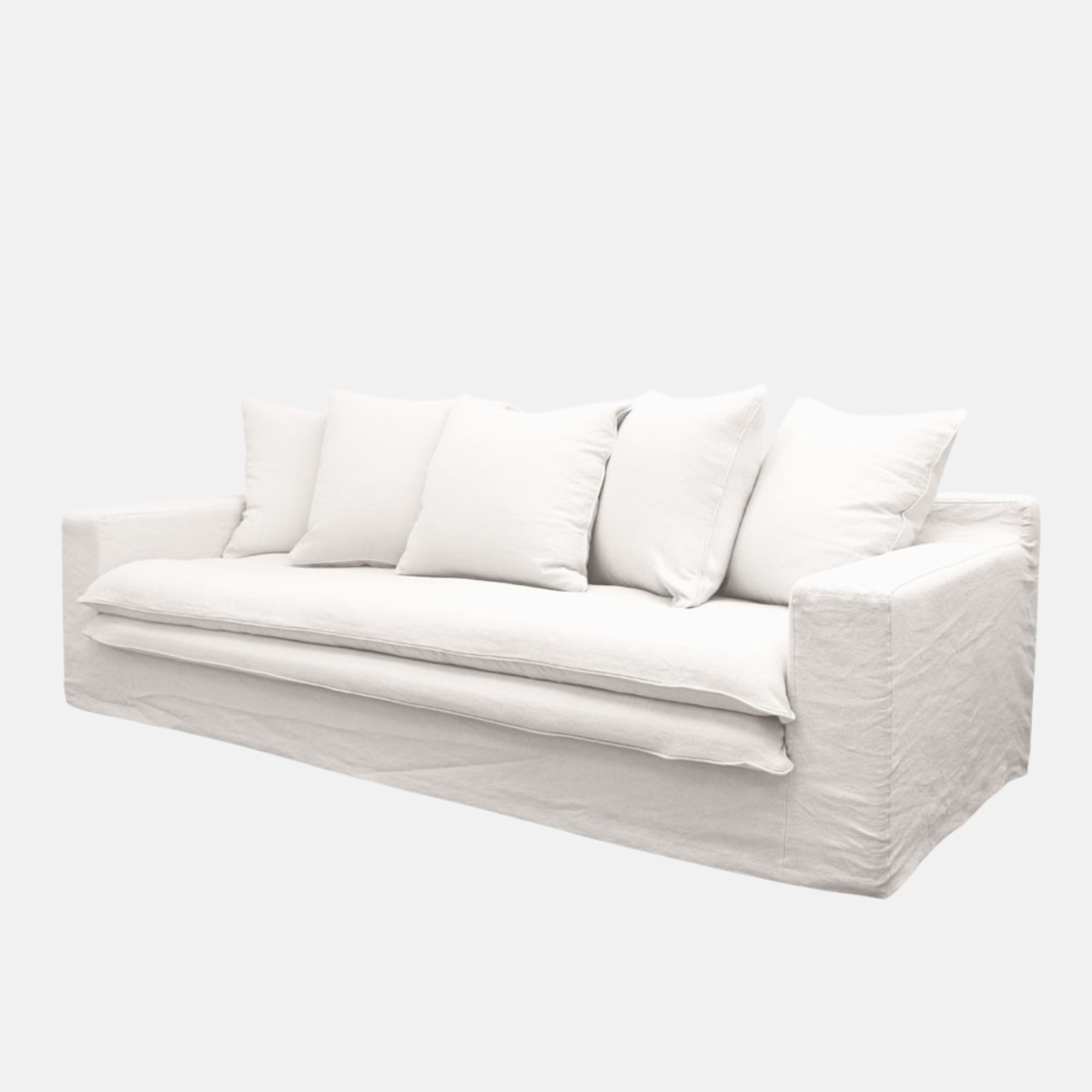 Kelly 3 Seater Slip Cover Sofa - White