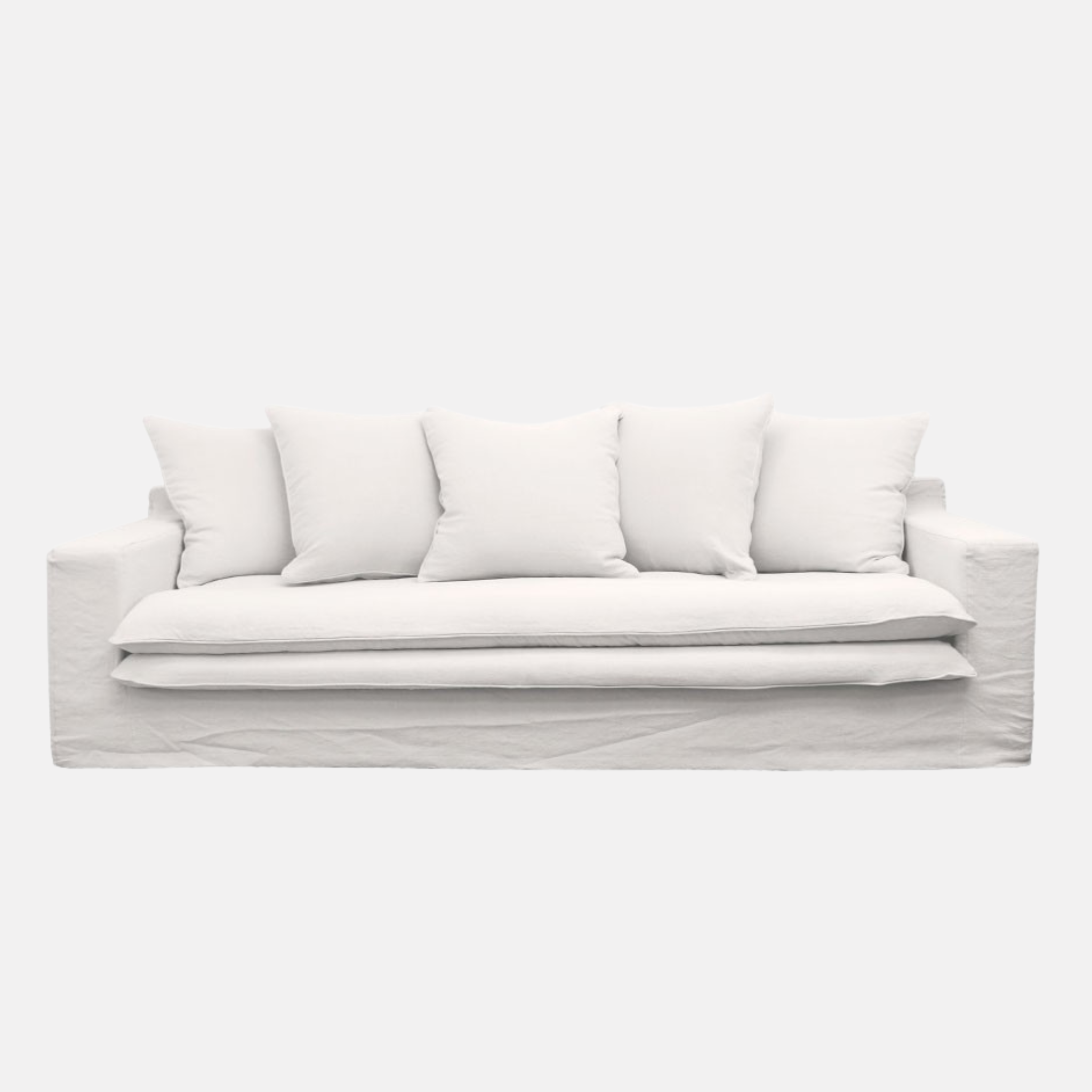 Kelly 3 Seater Slip Cover Sofa - White