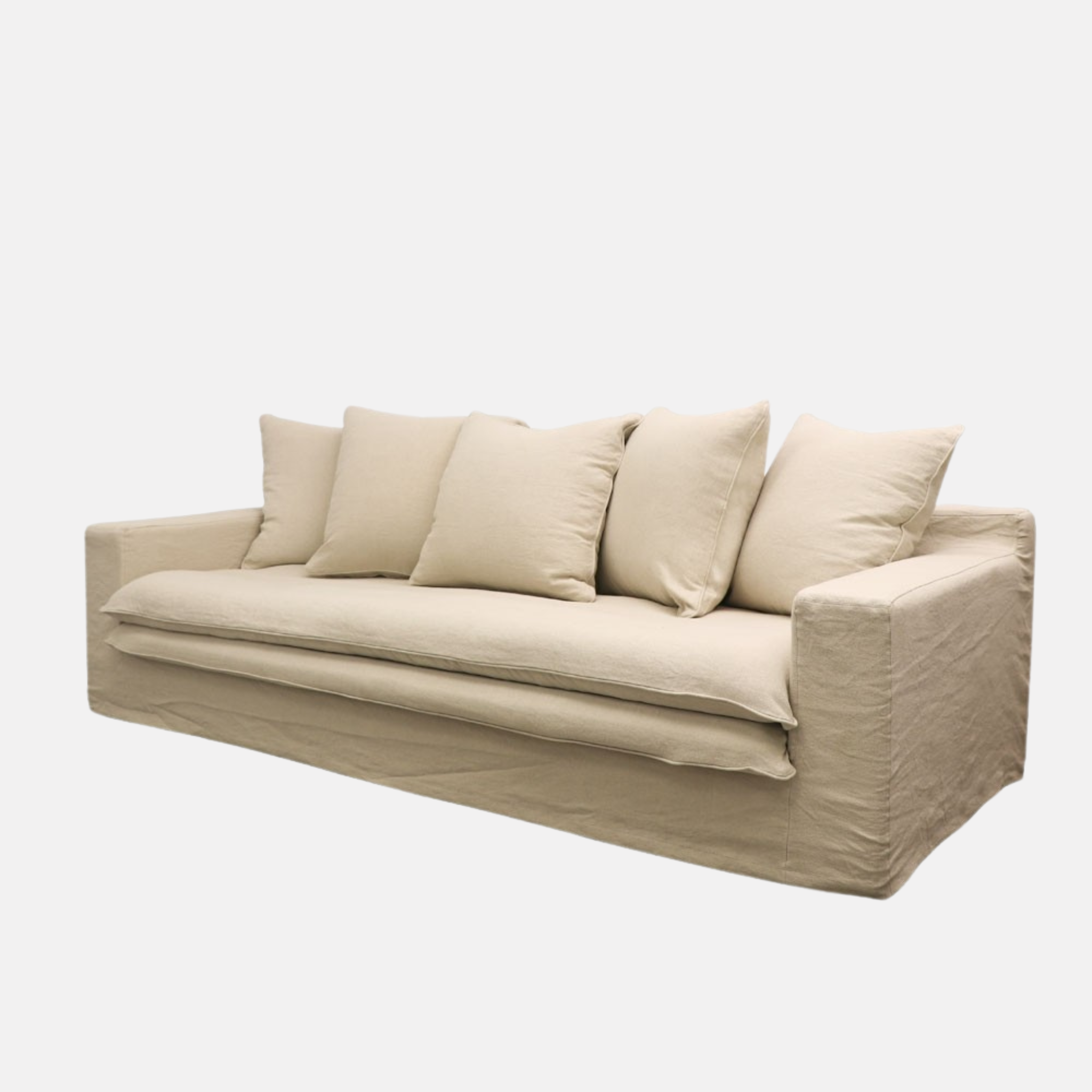 Kelly 3 Seater Slip Cover Sofa - Oatmeal