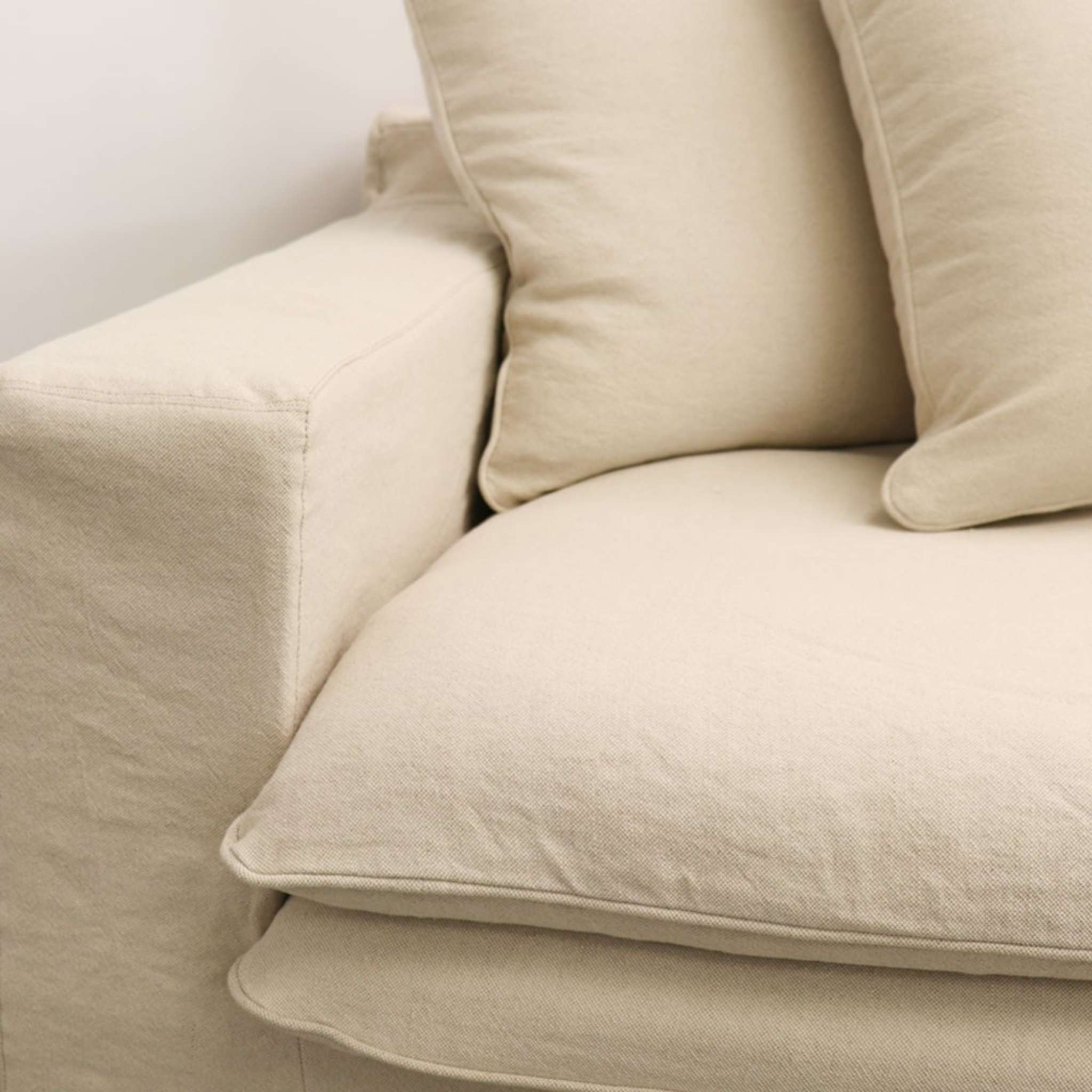 Kelly 3 Seater Slip Cover Sofa - Oatmeal