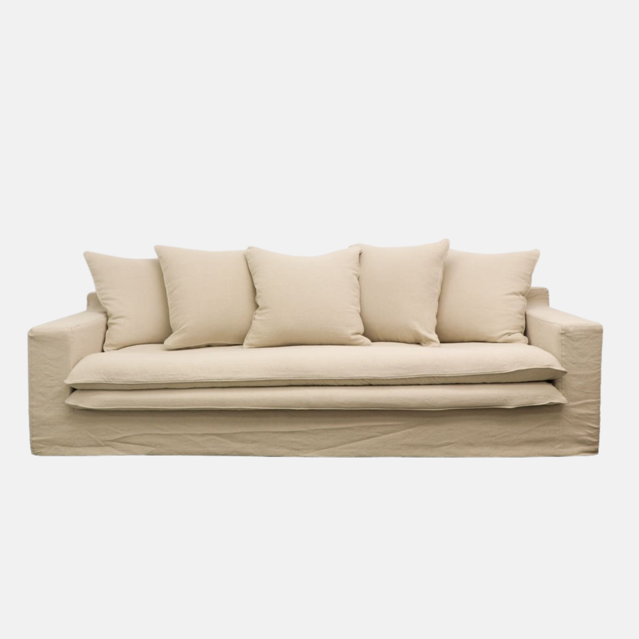 Kelly 3 Seater Slip Cover Sofa - Oatmeal