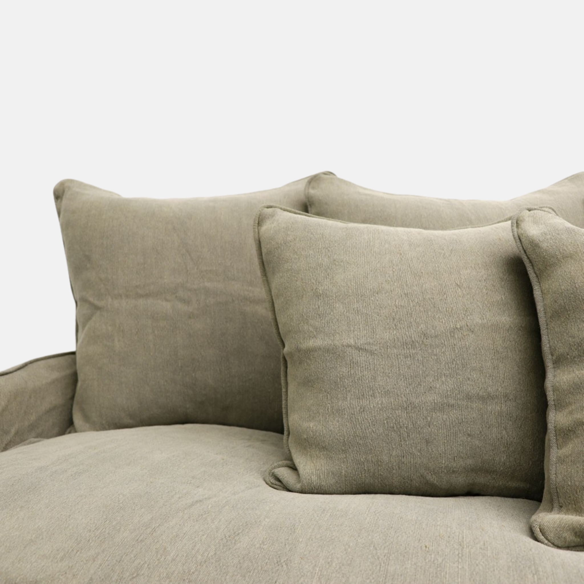 Lotus 3 Seater Slip Cover Sofa - Khaki