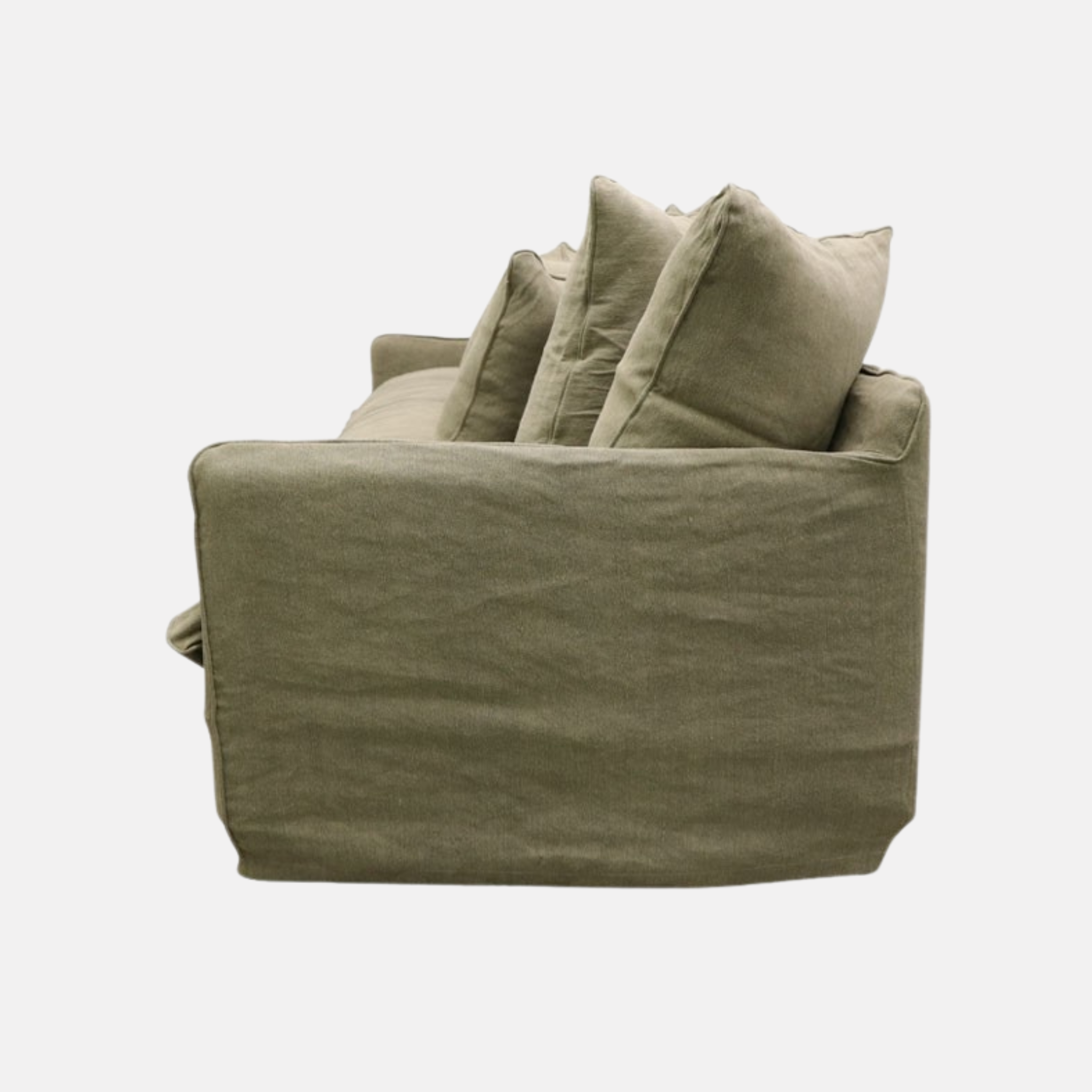 Lotus 3 Seater Slip Cover Sofa - Khaki