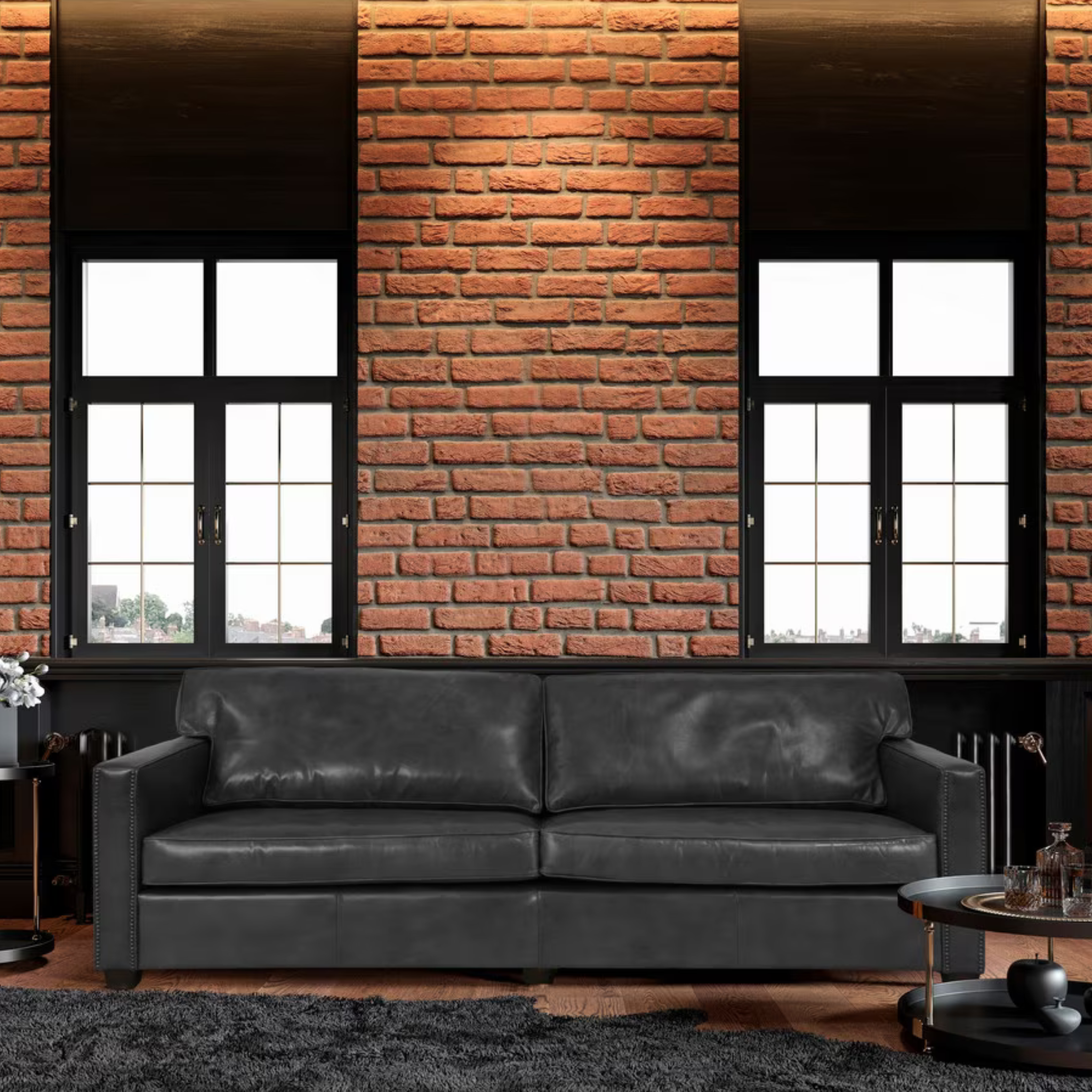 Mason Leather Sofa - Black