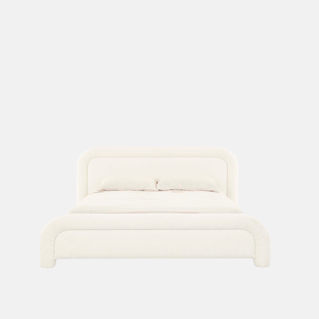 Almos Boucle Bed - Ivory