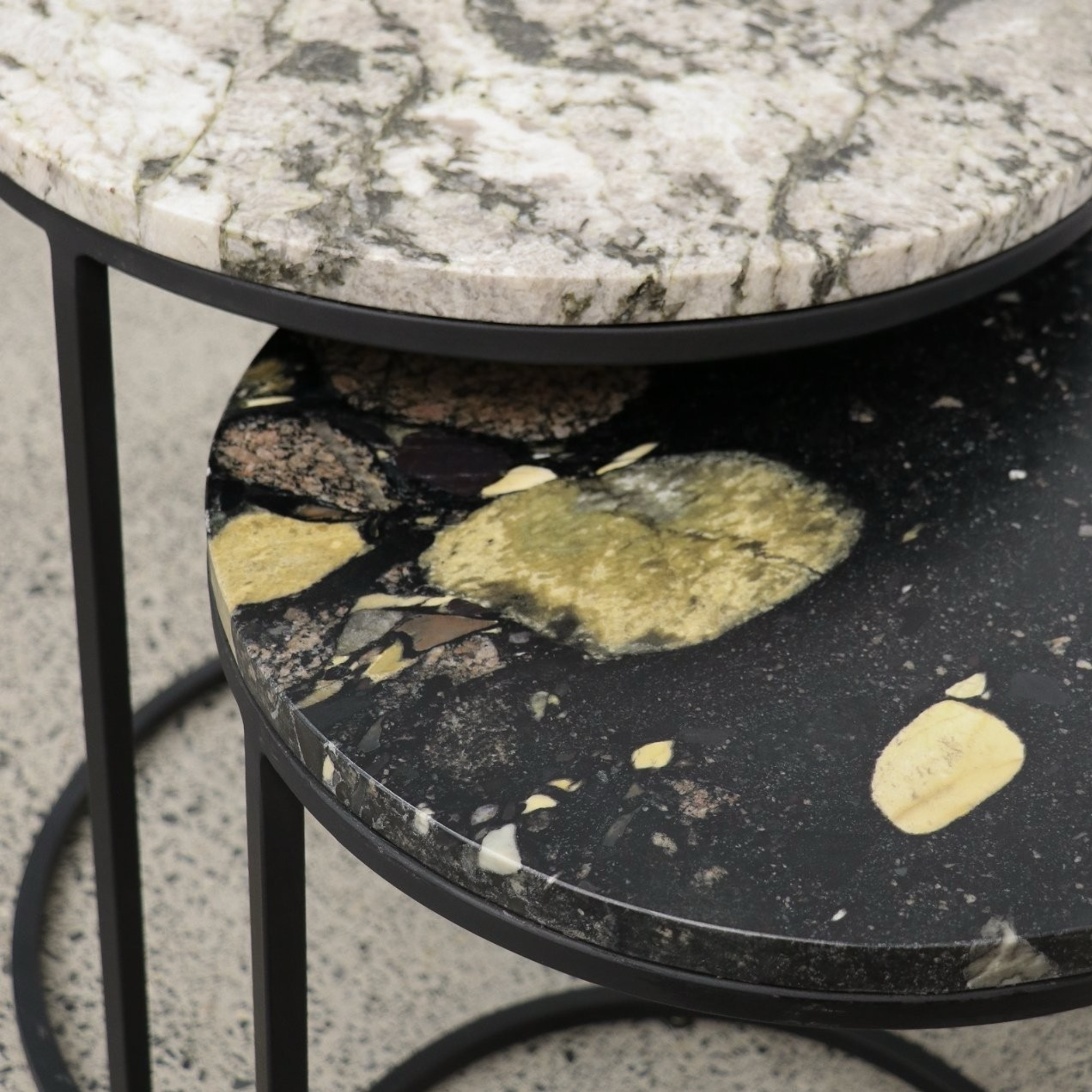 Monaco Marble Nest Side Tables - Mix