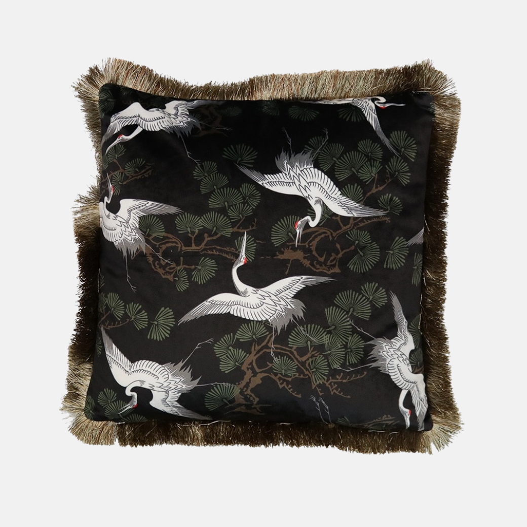 Crane Velvet Cushion