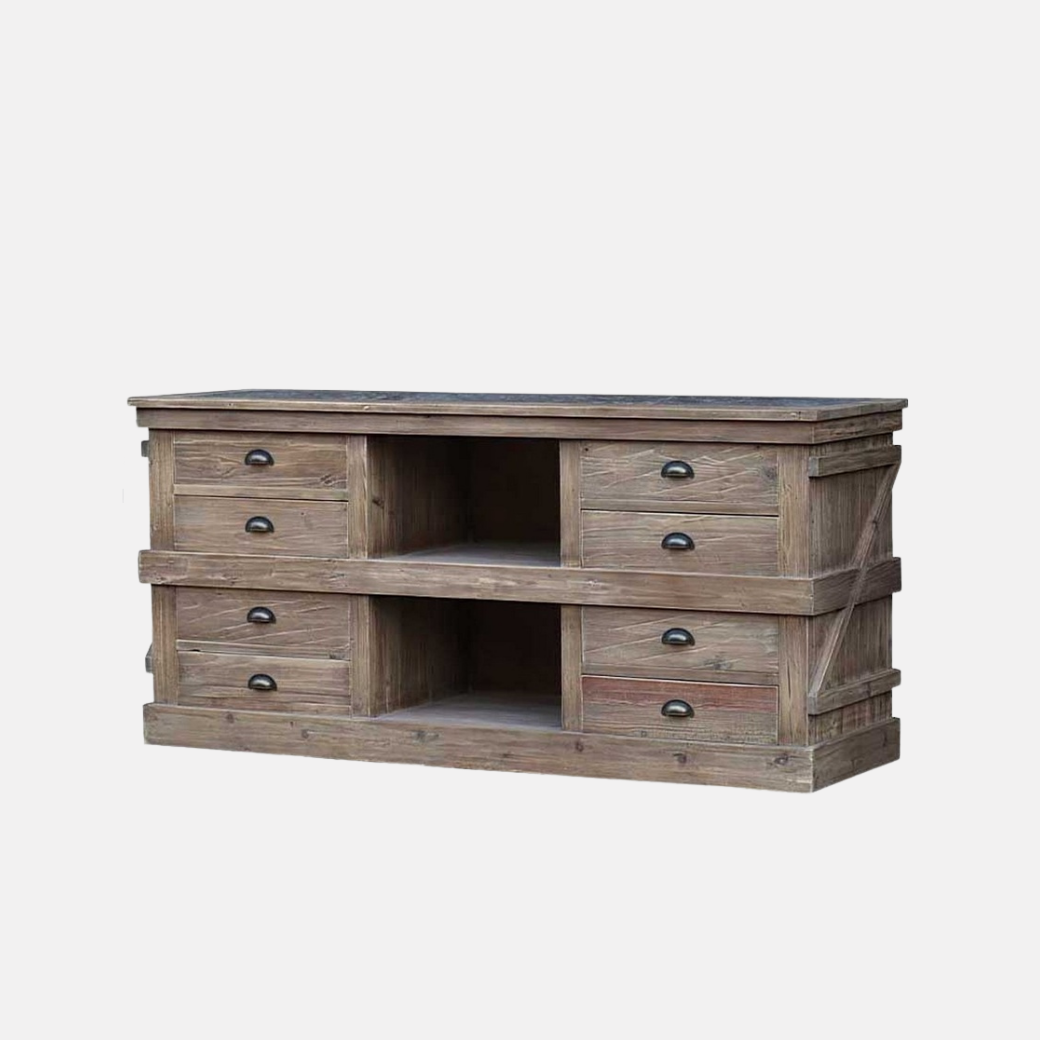 Pine Kitchen Buffet with Zinc Top