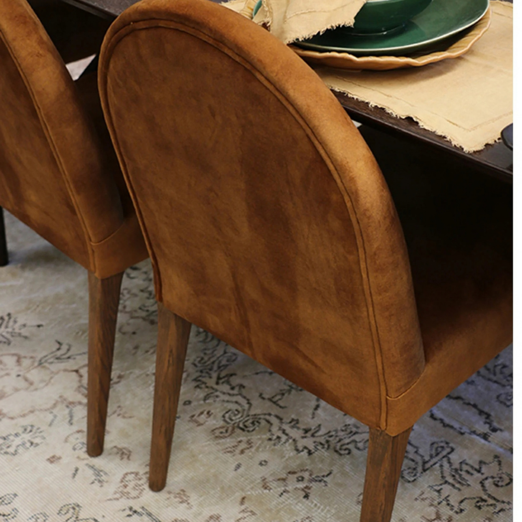 Costa Dining Chair – Cognac Velvet
