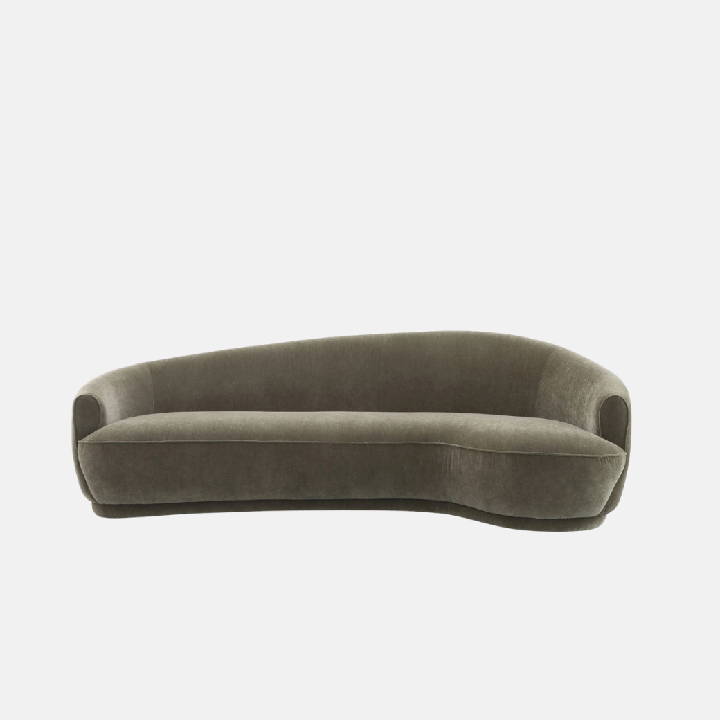 Velma Curved Sofa - Moss Velvet