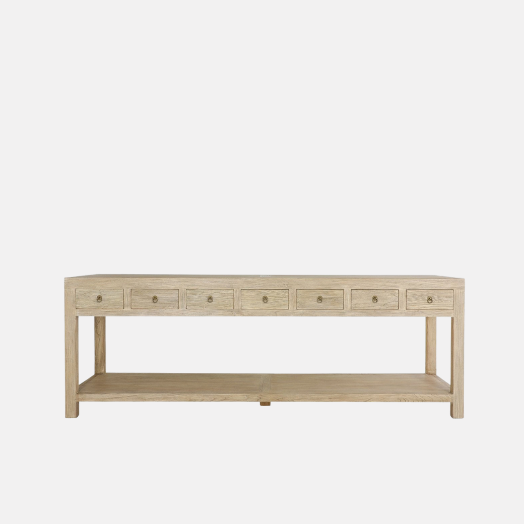 Casa 7 Drawer Console Table – Natural