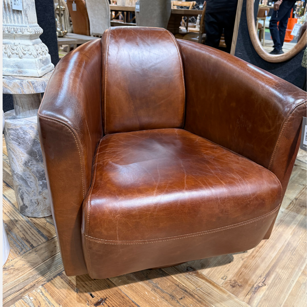 Rocket Leather Swivel Armchair