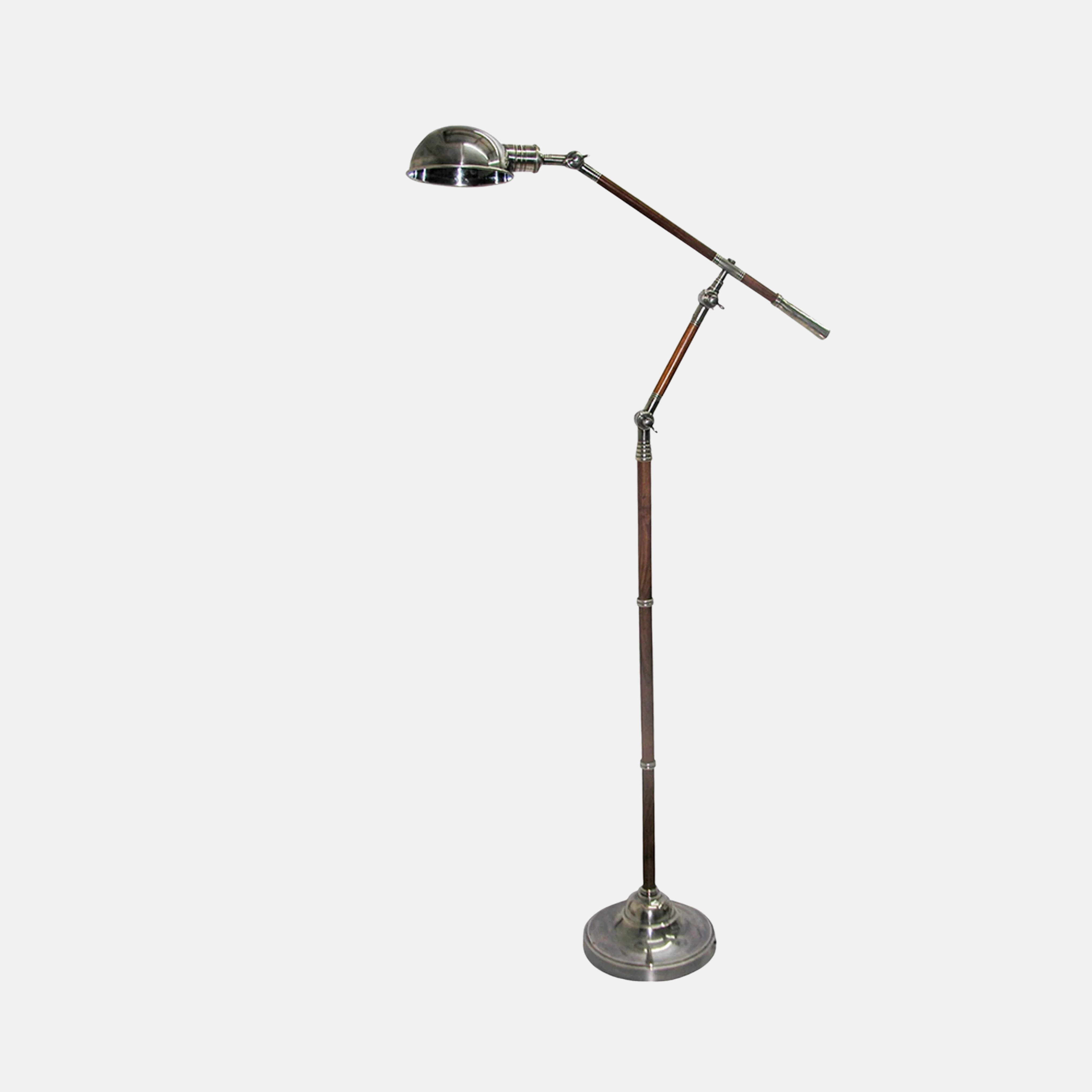 Wood & Pewter Adjustable Floor Lamp