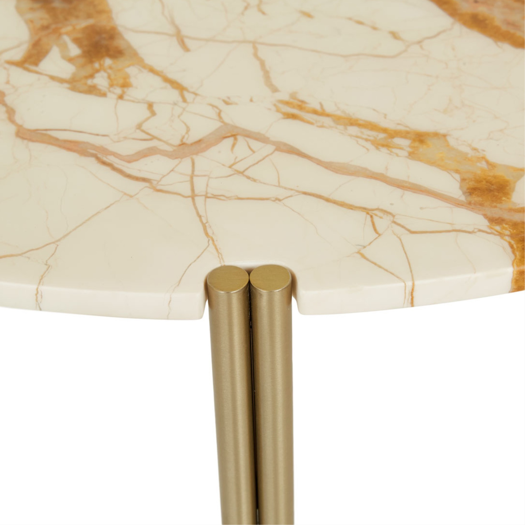 Atlas Twin Marble Coffee Table - Gold