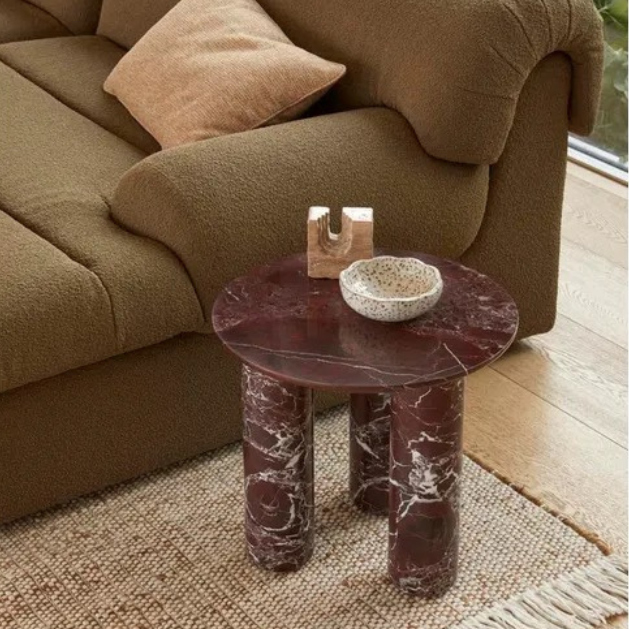 Atlas Marble Side Table - Rouge
