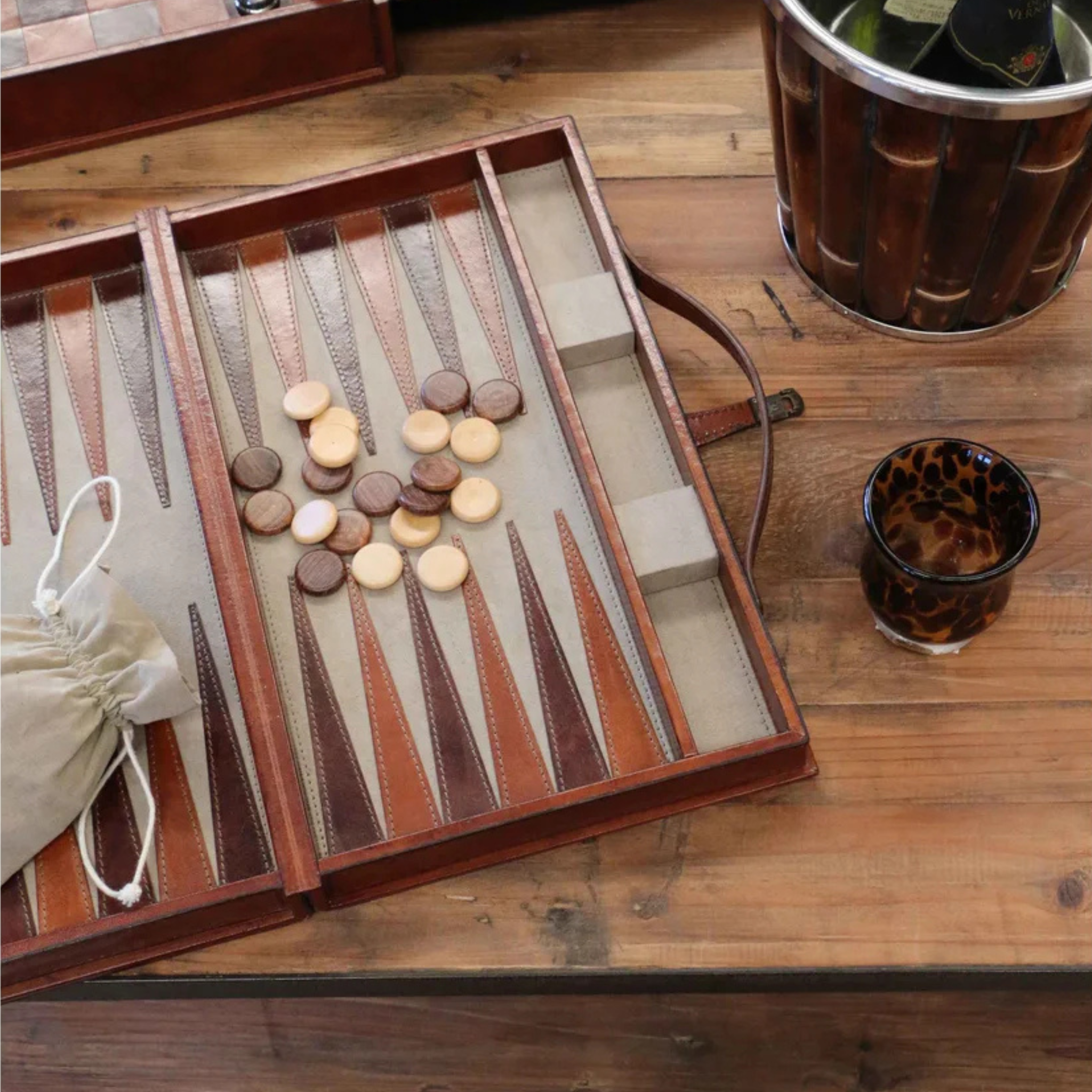 Backgammon Set - Leather