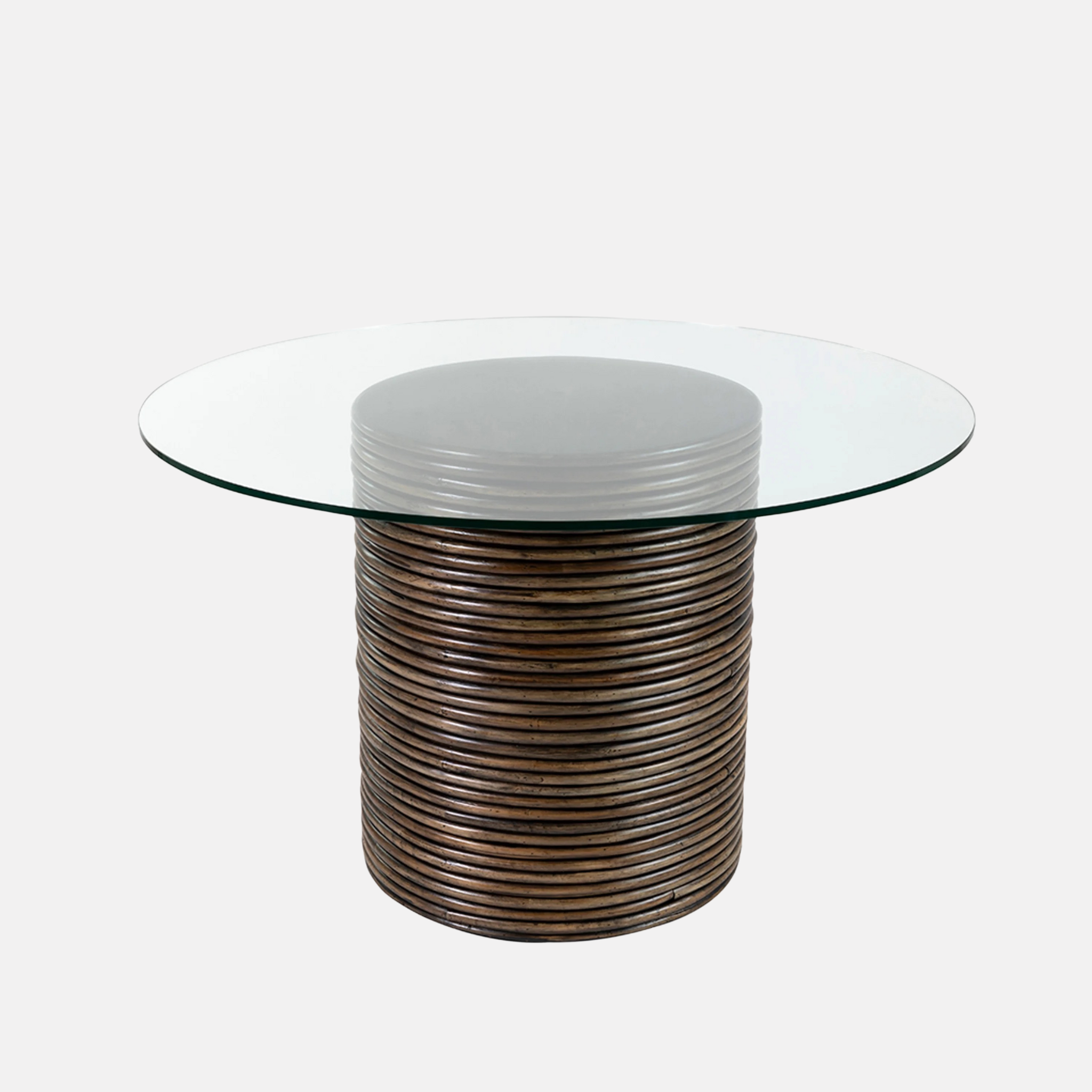 Bermuda Round Dining Table - Walnut Rattan