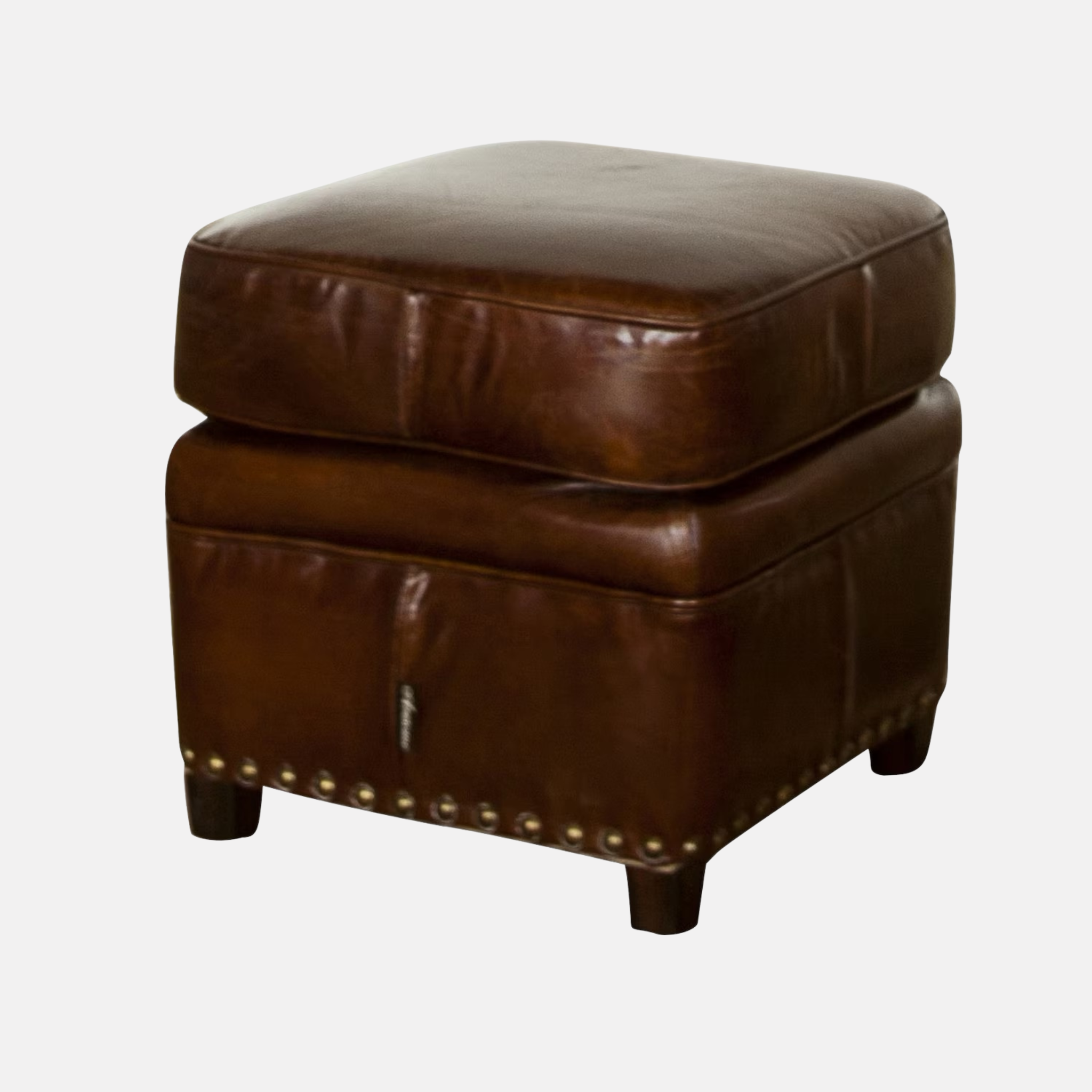Brodie Cigar Leather Ottoman