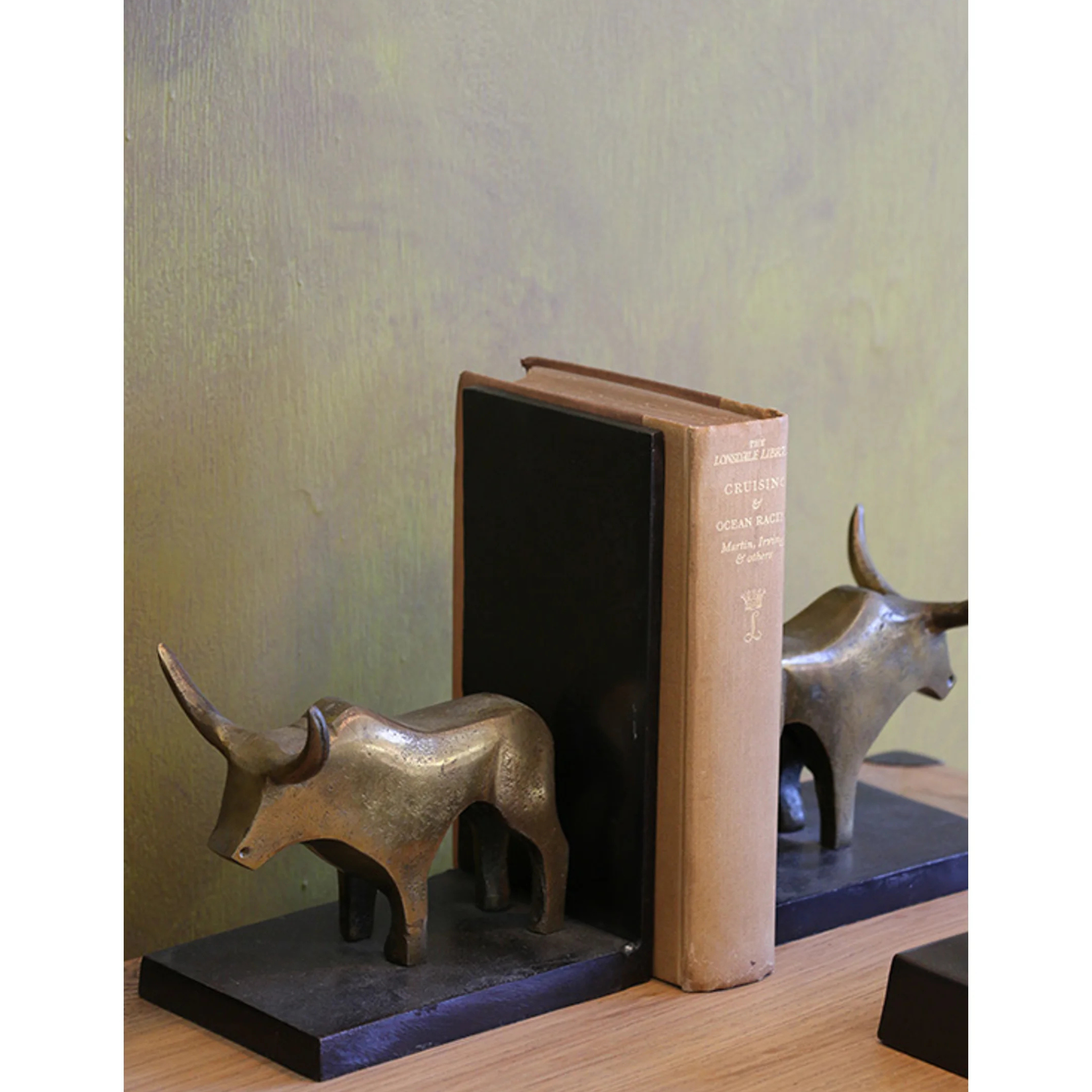 Bull Bookends Brass