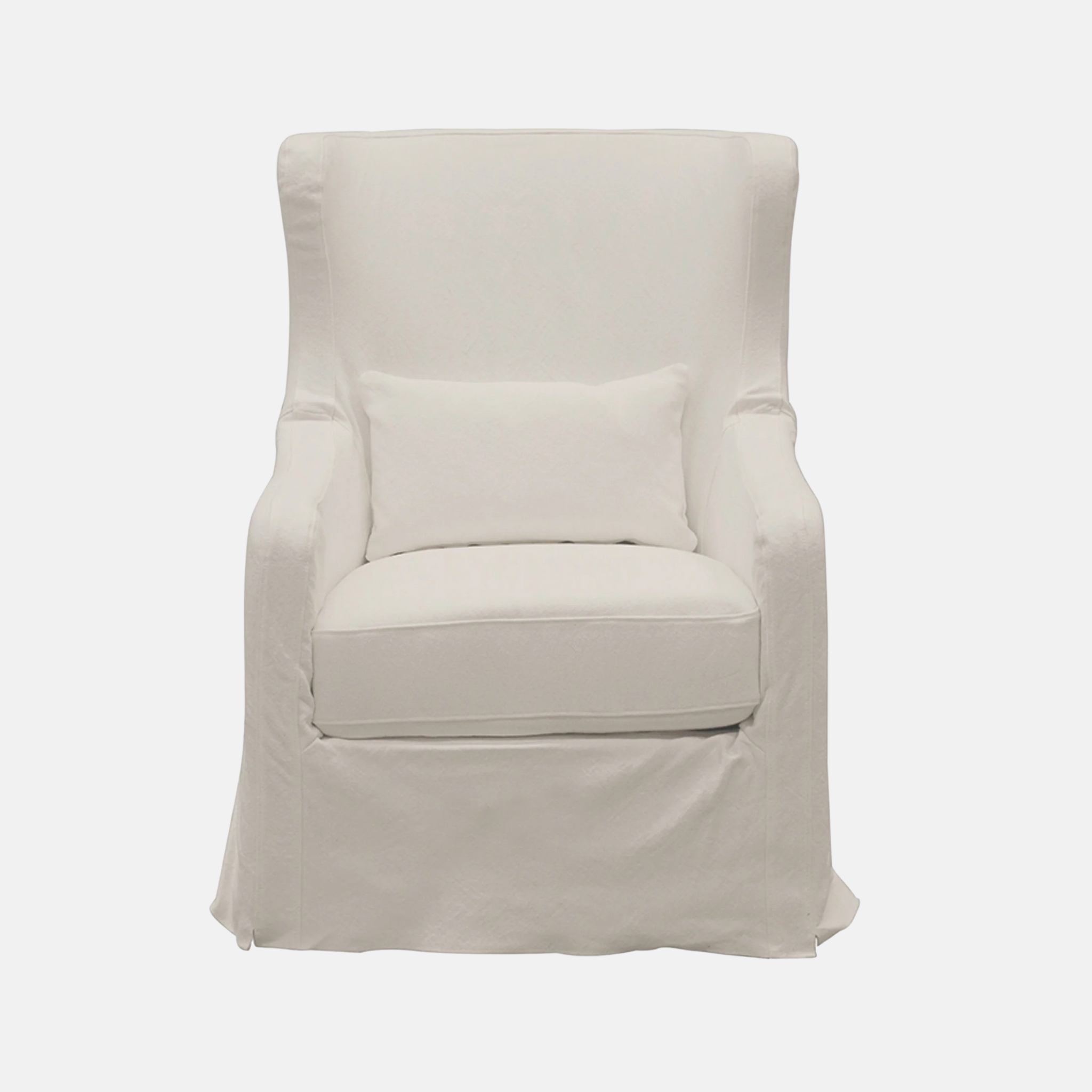 Nantucket Linen Swivel Armchair - White