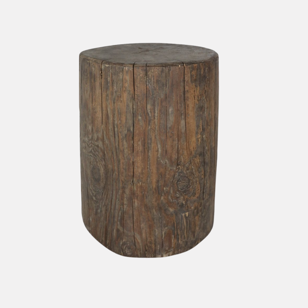 Casa Round Wooden Stool - Brown