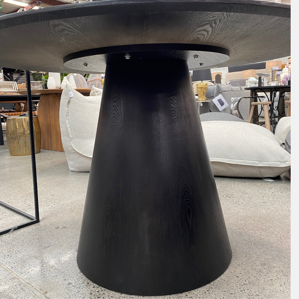 Charlie Round Dining Table - Black Oak