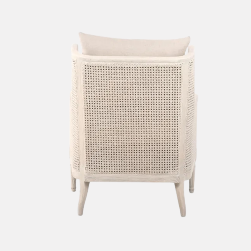 Chester Rattan Armchair - Whitewash