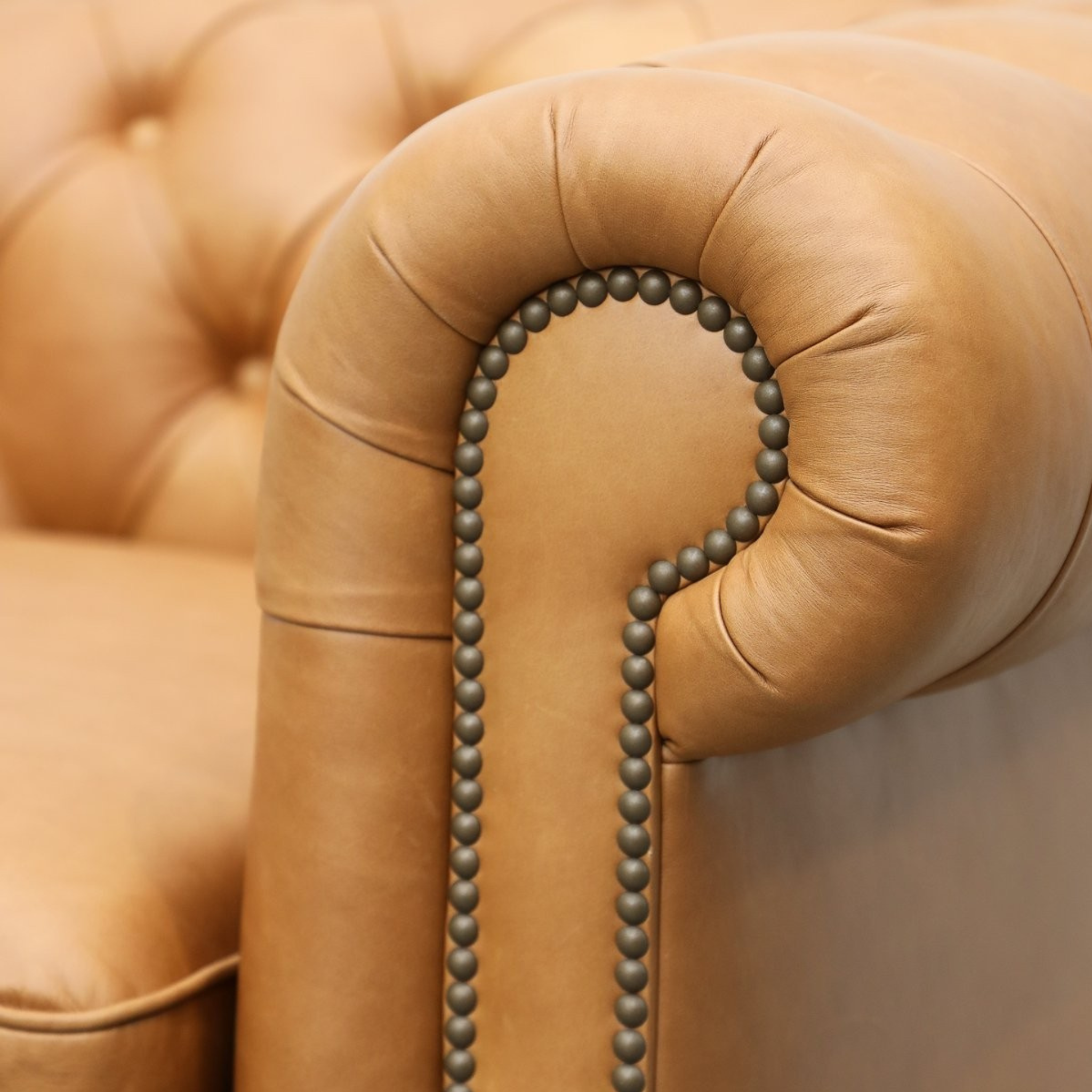 Stanhope Chesterfield 4 Seat Sofa - Camel
