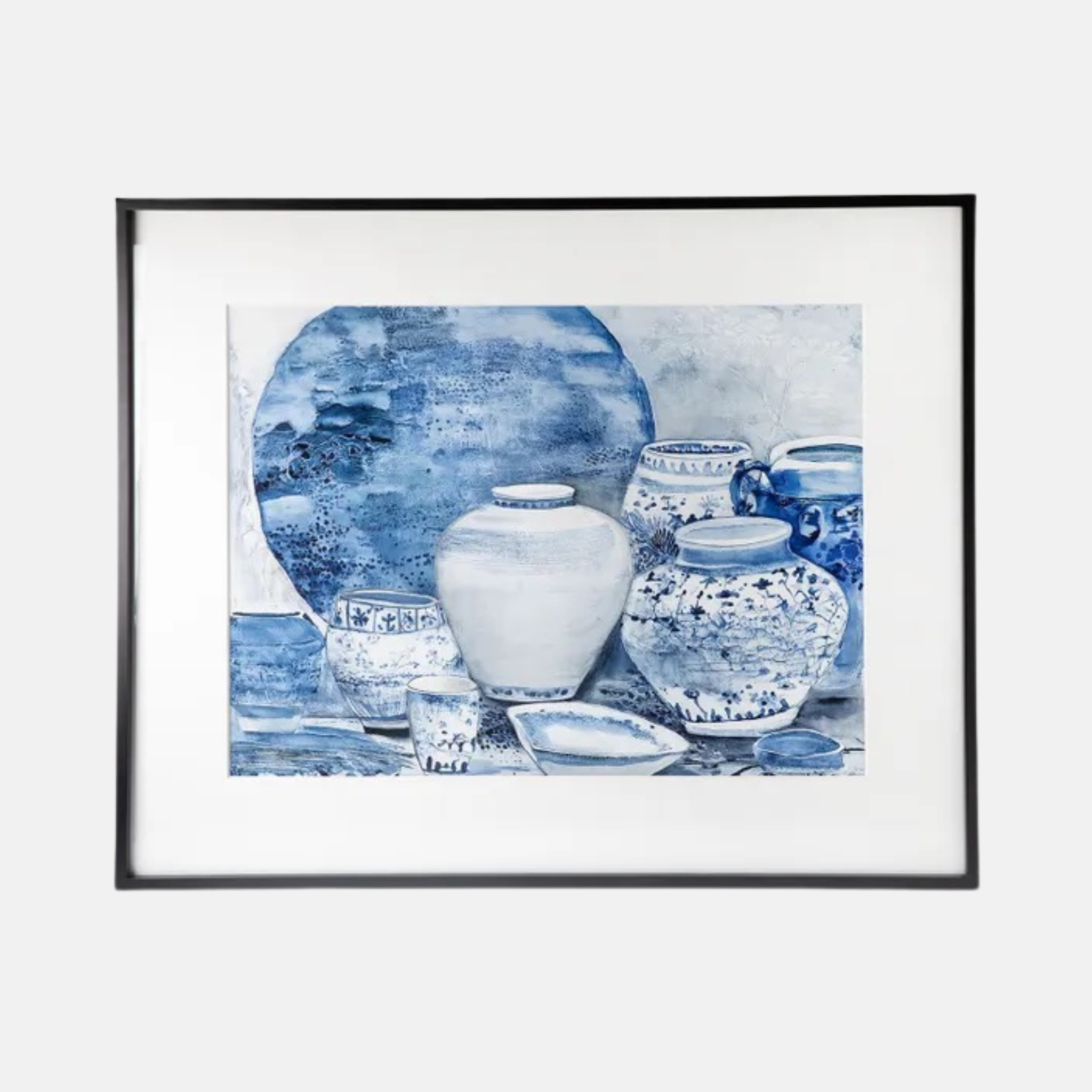 Blue Chinoiserie with Plate Wall Art Large