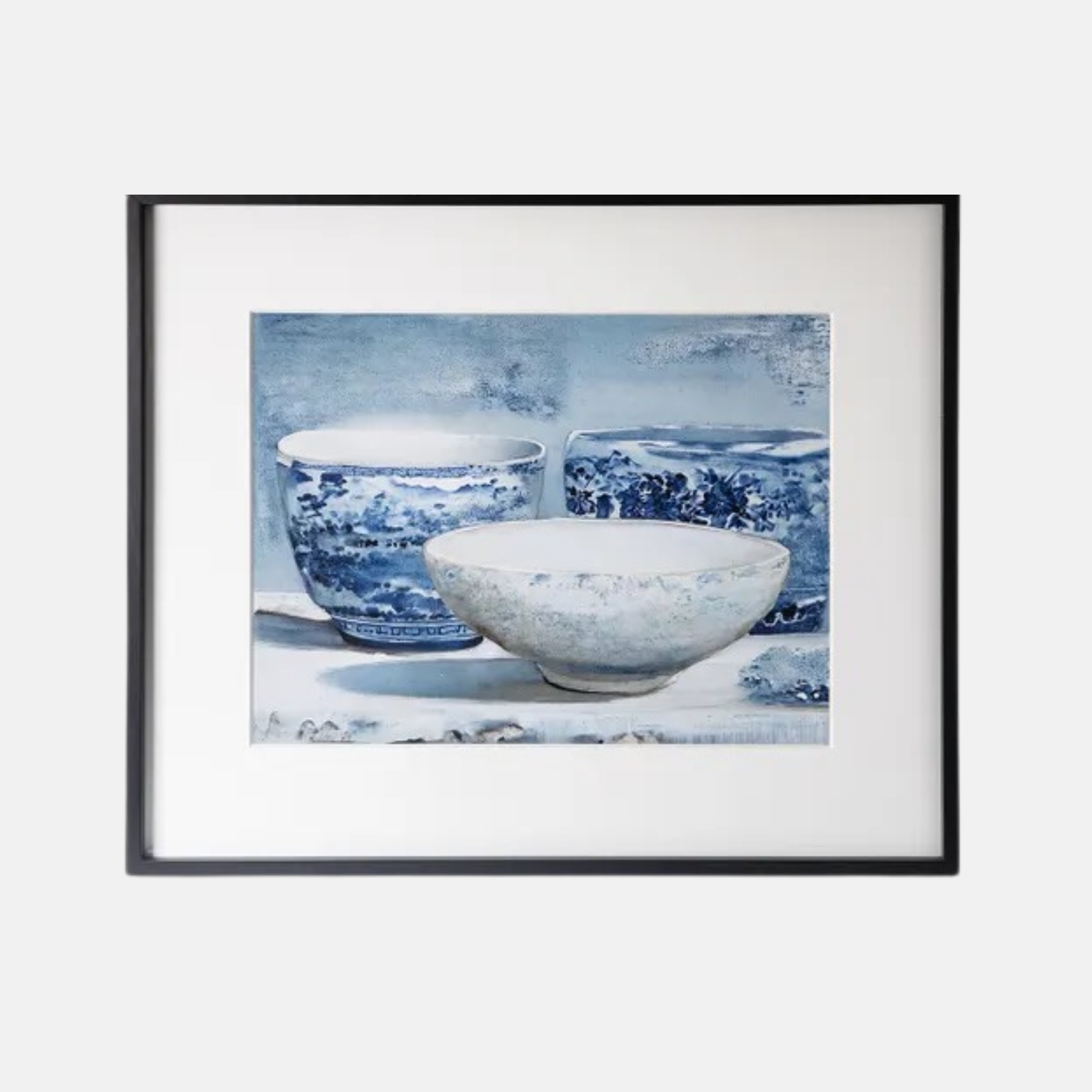 Blue Chinoiserie Vases Wall Art Large