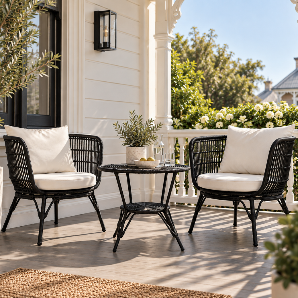 CLIFTON Outdoor 3-Piece Setting - Black