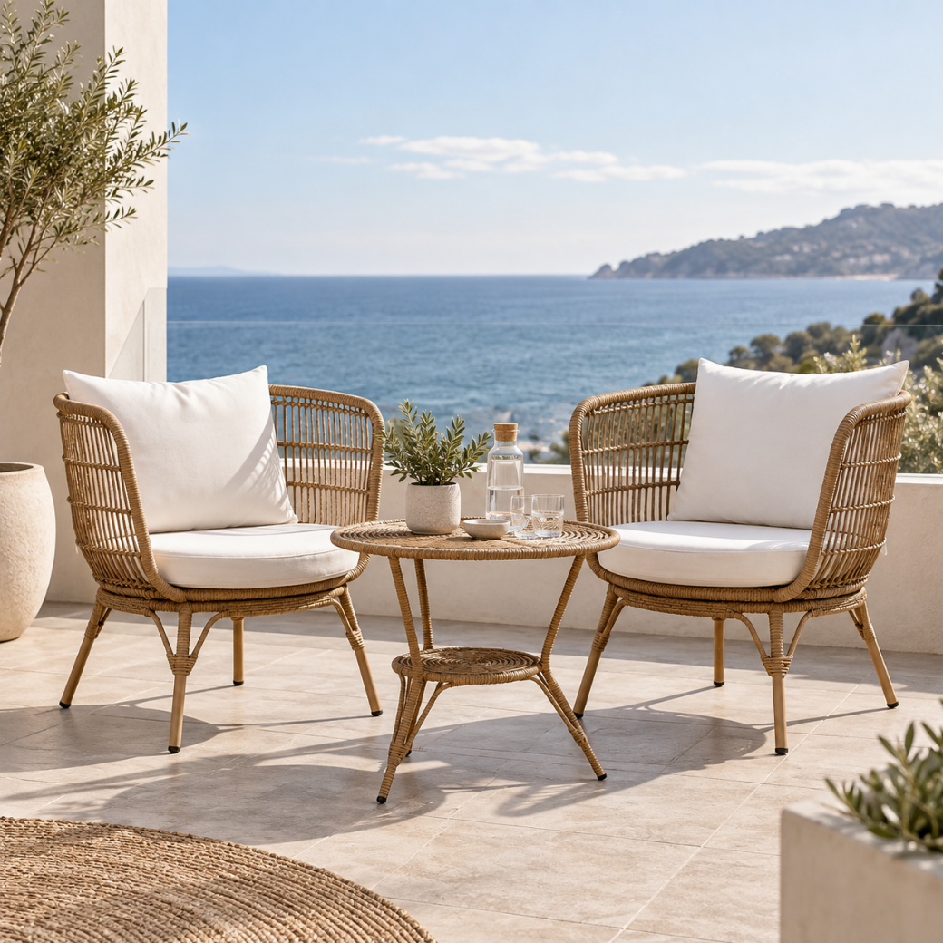 CLIFTON Outdoor 3-Piece Setting - Brown