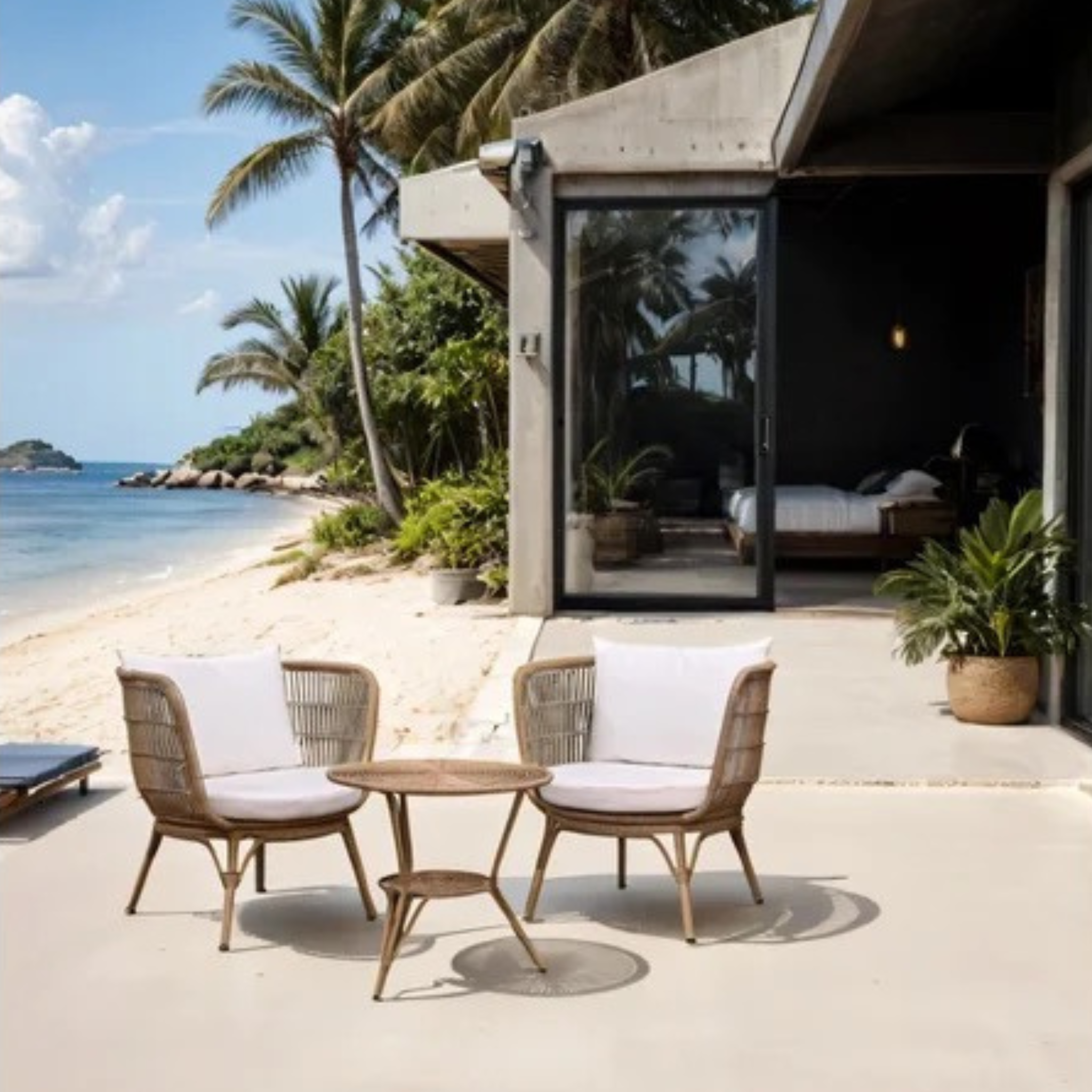 CLIFTON Outdoor 3-Piece Setting - Brown