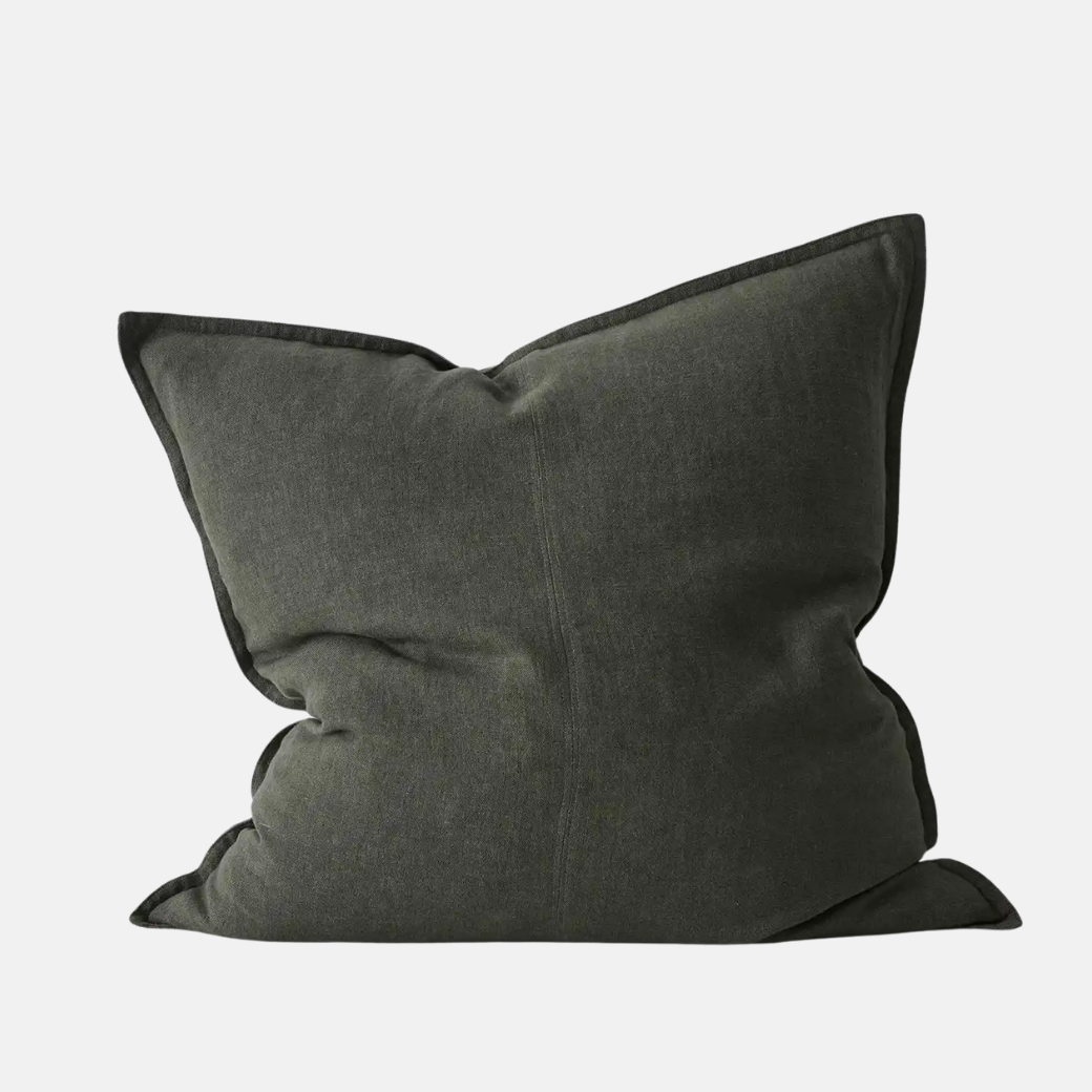 Como Linen Feather Filled Cushion - Khaki
