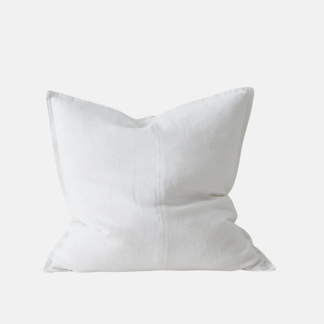 Como Linen Feather Filled Cushion - Snow