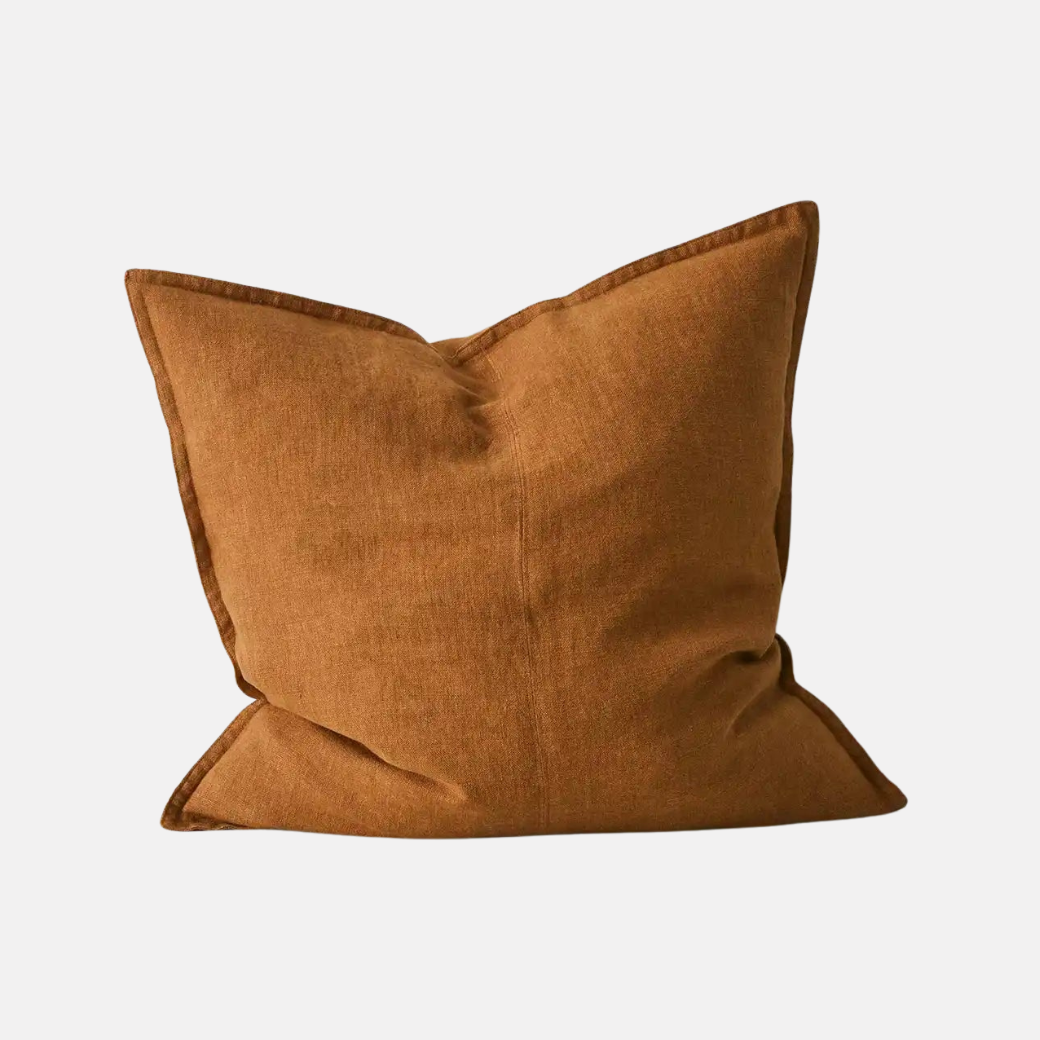 Como Linen Feather Filled Cushion - Spice