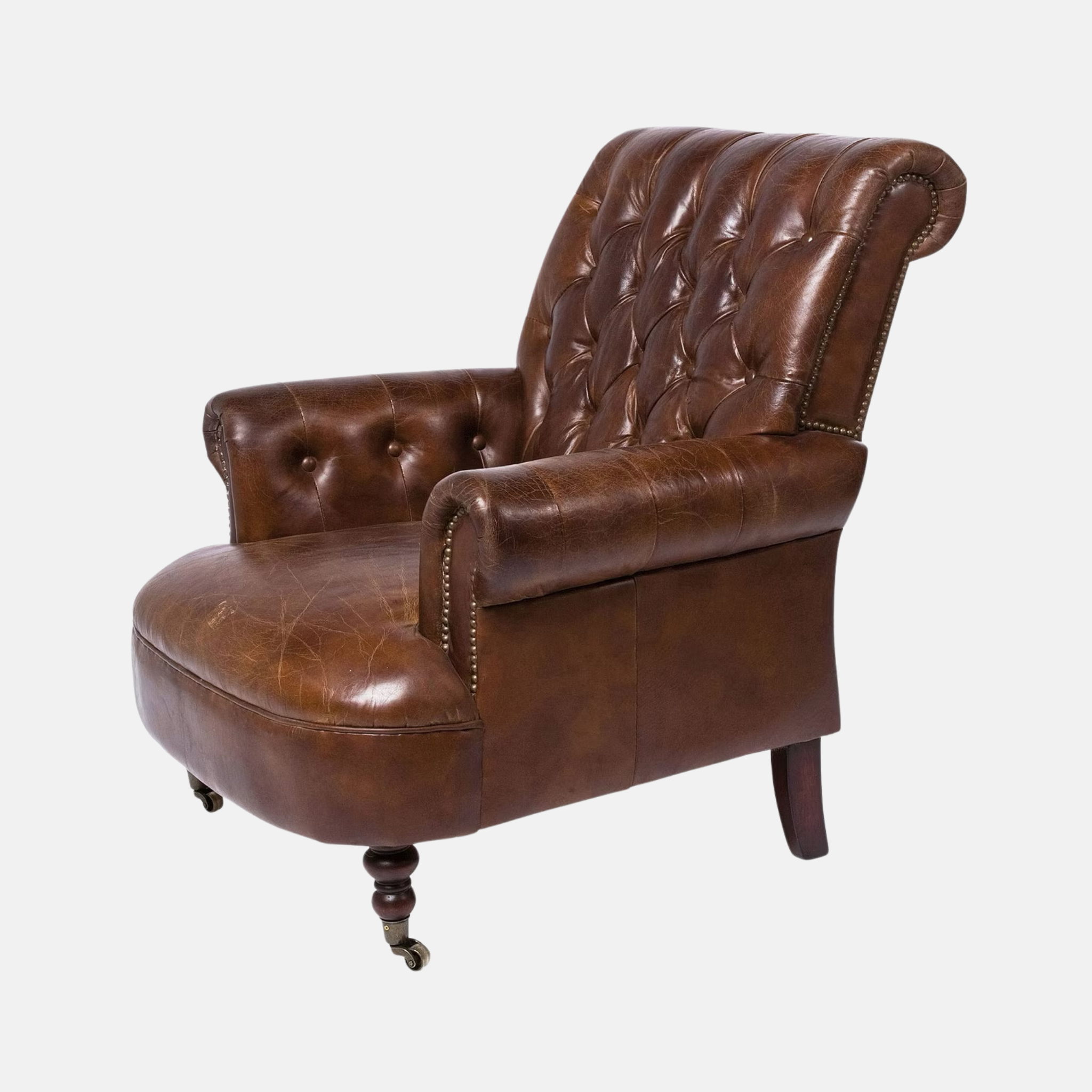 Conrad Leather Library Armchair - Brown